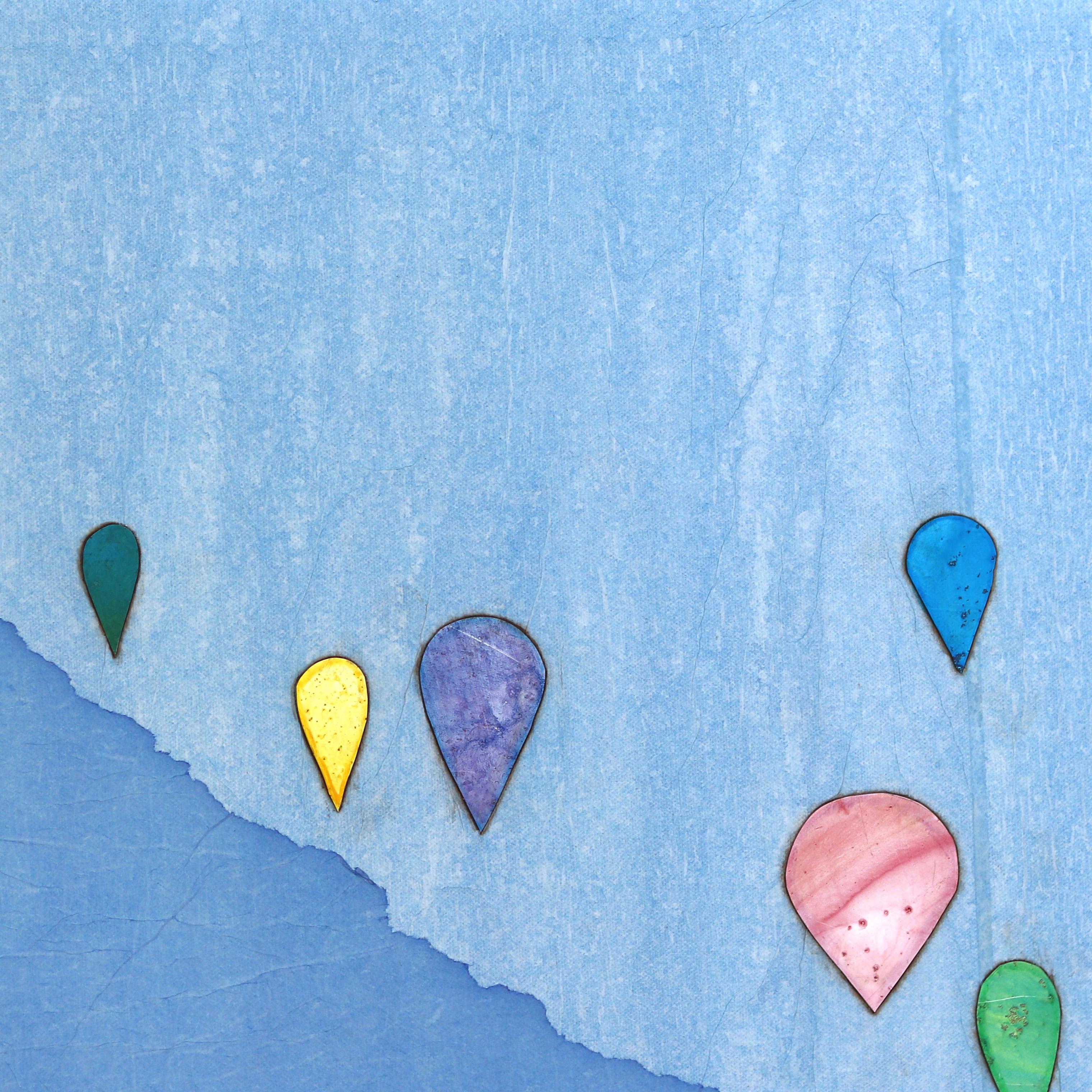 Canyon Skies I - Gran Obra de Arte Minimalista Original Paisaje Azul Montañas en venta 3