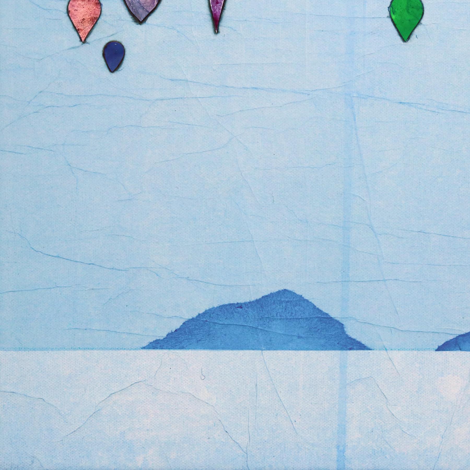 Drifting Harmony II - Obra de Arte Original Minimalista Paisaje Montañas Azules en venta 3