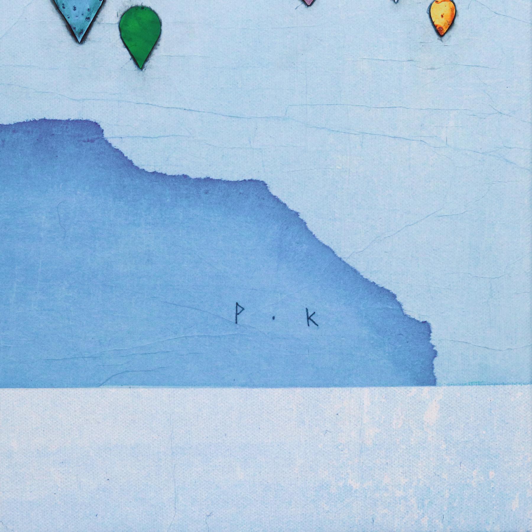 Drifting Harmony II - Obra de Arte Original Minimalista Paisaje Montañas Azules en venta 4