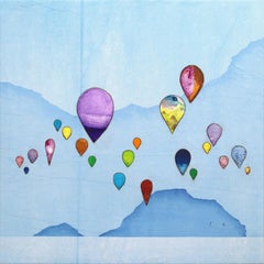 Drifting Harmony II - Original Minimalist Blue Mountains Landscape Artwork