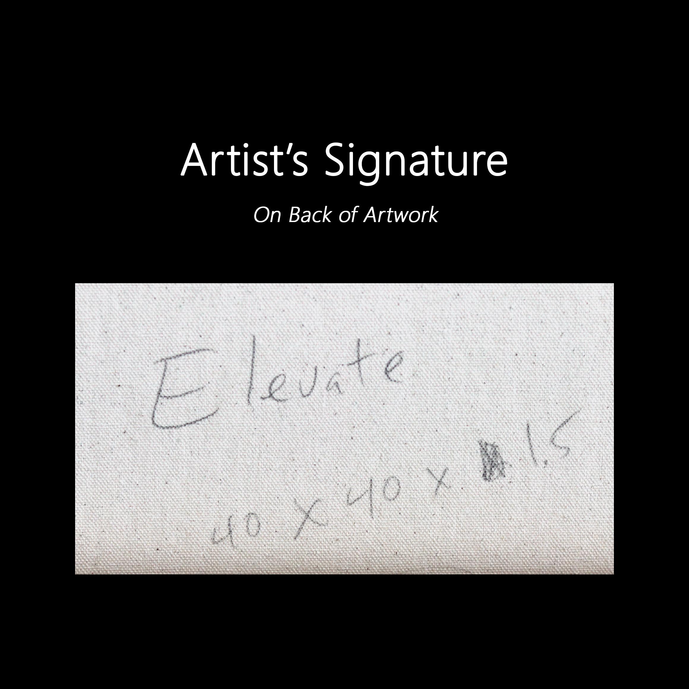 Elevate - Original Boho Minimalistisches abstraktes Landschaftsgemälde in Ballonkalm, Original im Angebot 4