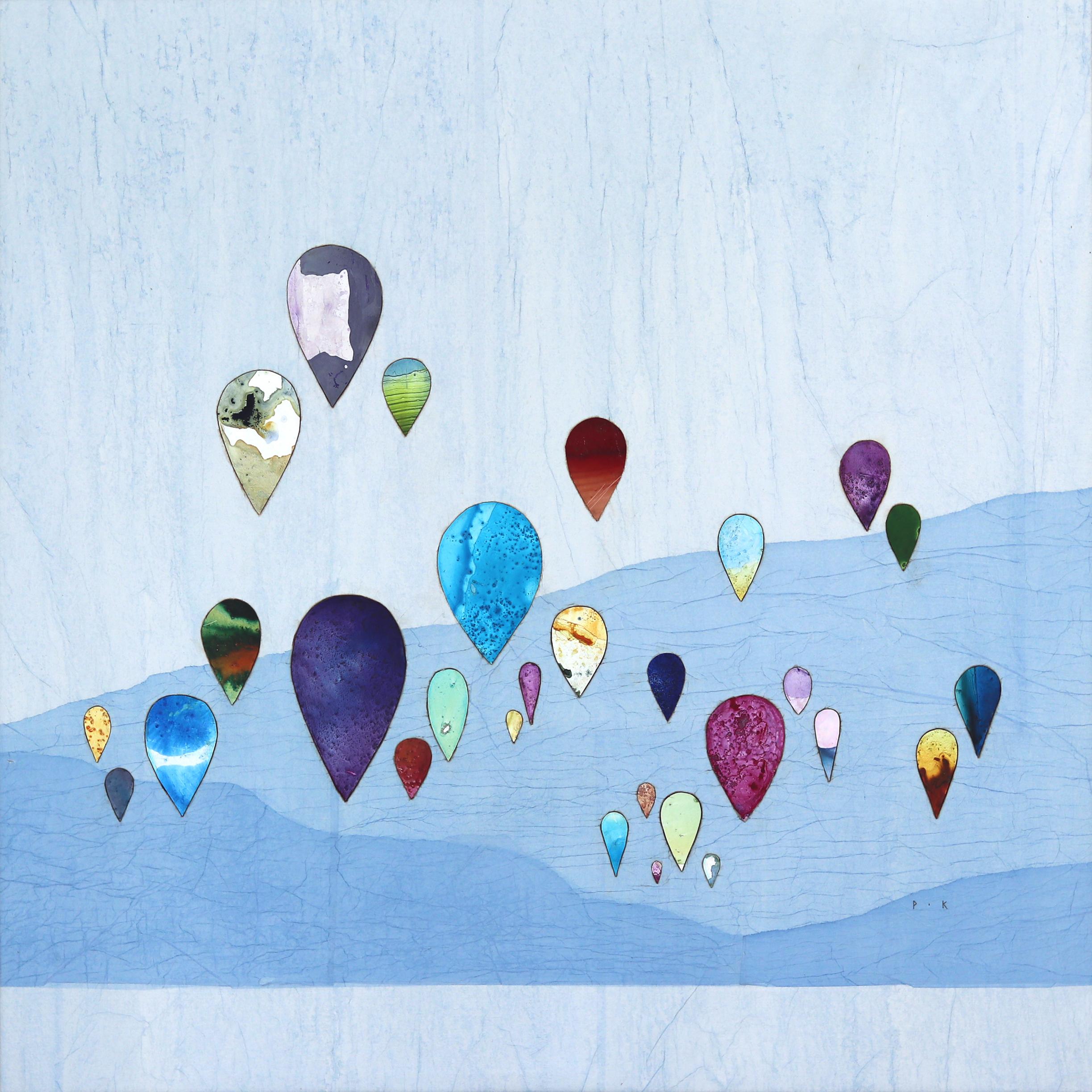 Elevate - Original Boho Minimalist Abstract Landscape Balloon Calm Artwork