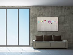 Campo di immagini I - Grande opera d'arte originale Boho Minimalista Astratta Floreale Calma