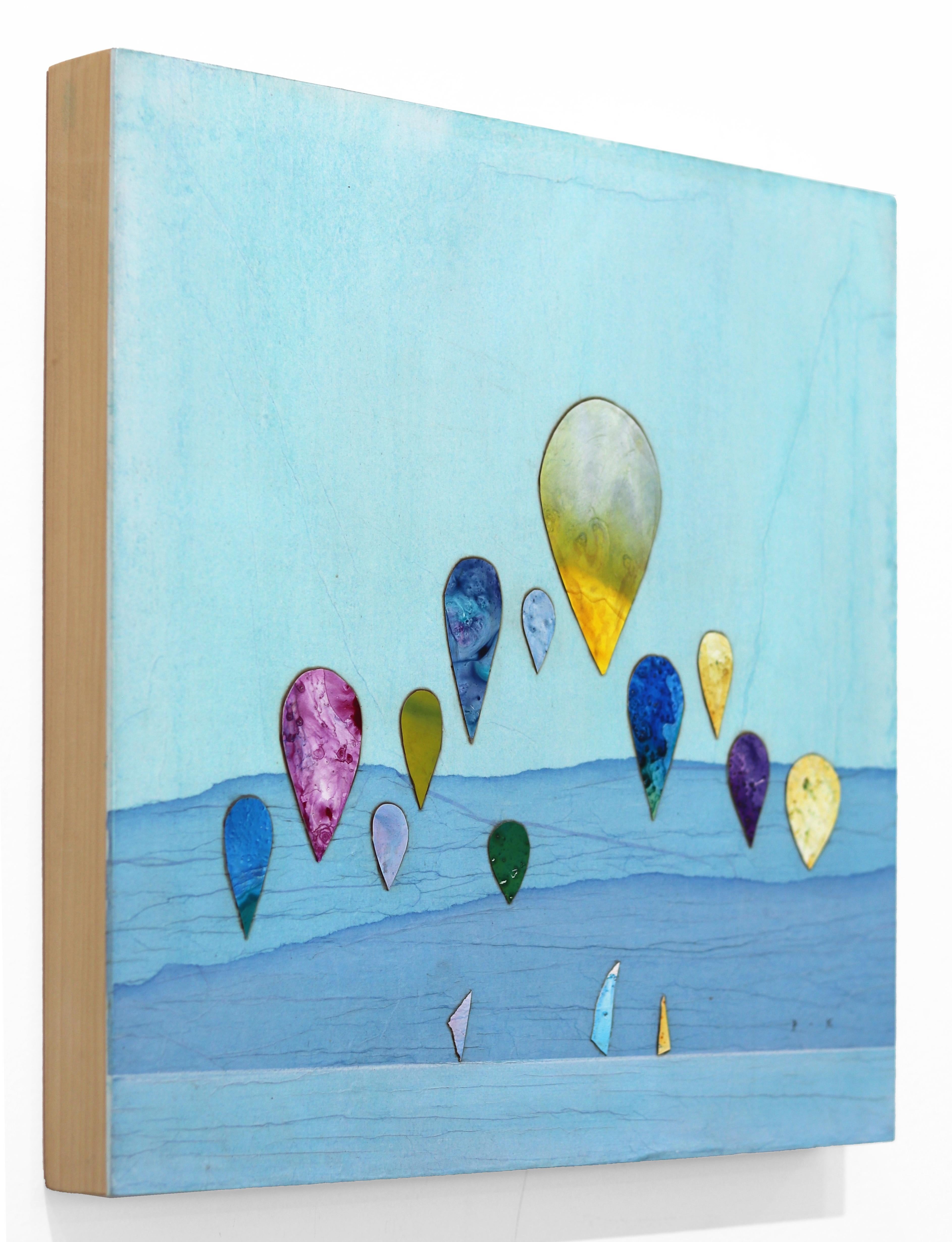 Our Hangout II - Original Abstract Hot Air Balloon Nostalgic Painting For Sale 2