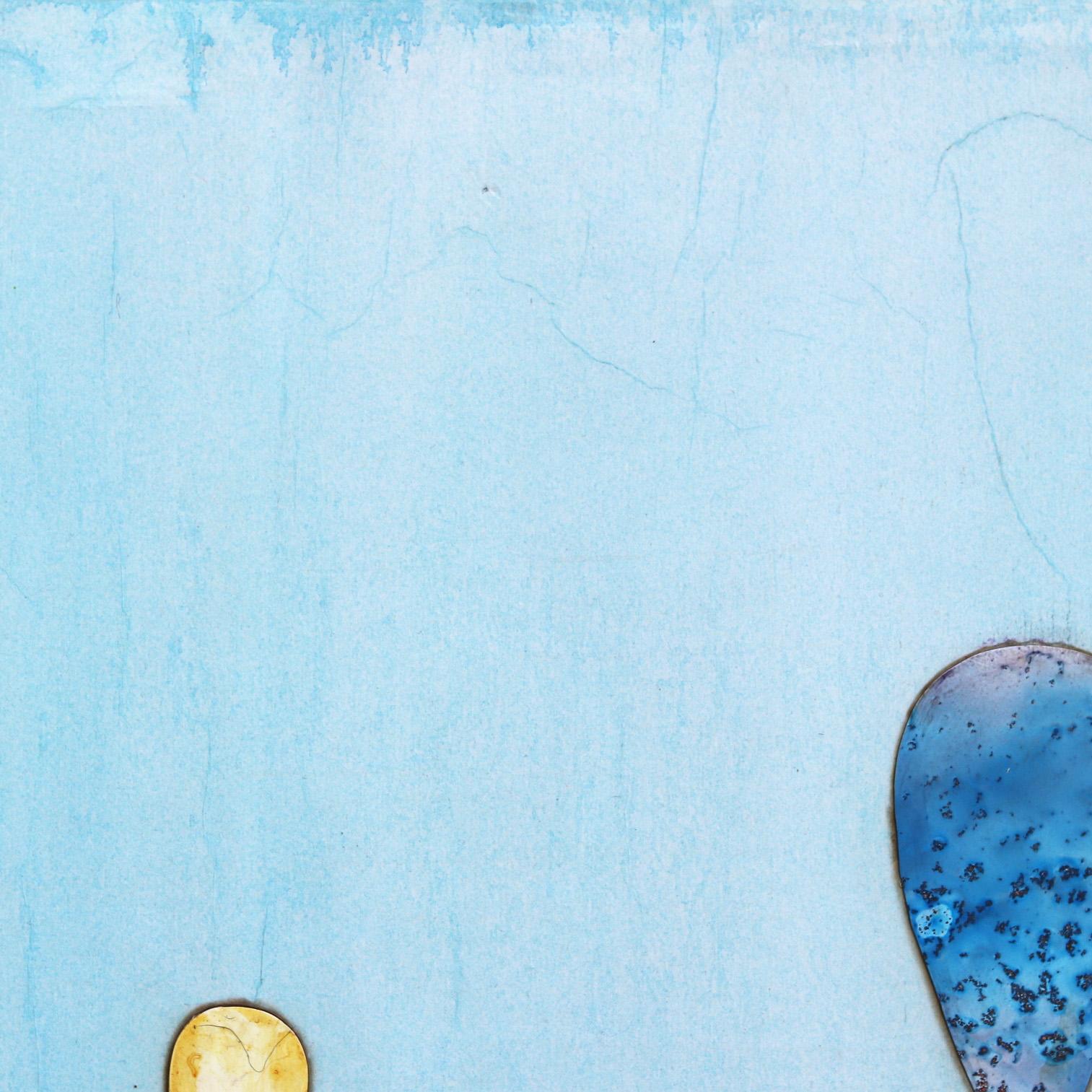 Unser Hängeleuchter III – Original Boho Minimalistisches abstraktes, kalifornisches Ballon-Kunstwerk (Zeitgenössisch), Painting, von Peter Kuttner