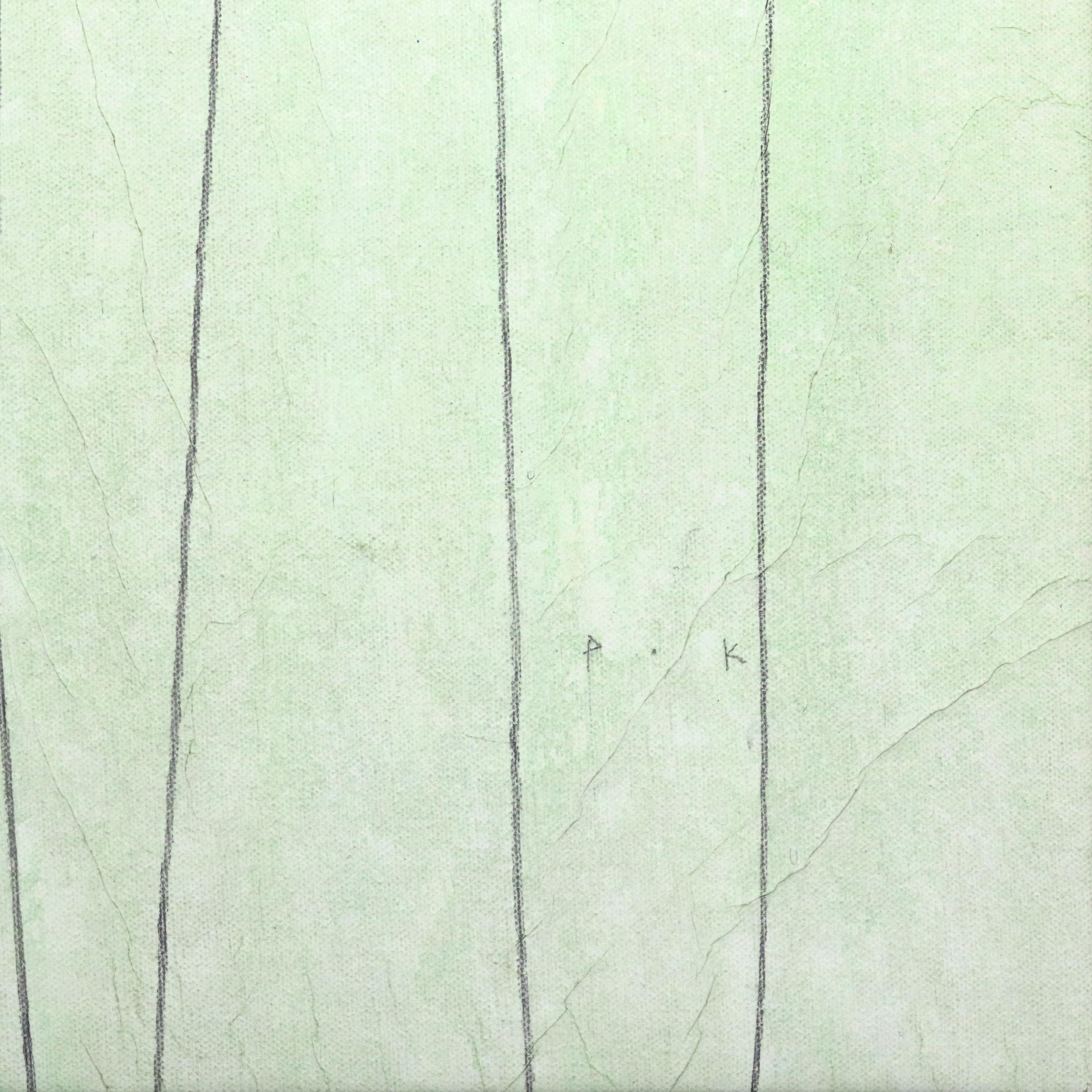 Pale Green Dream II – Original minimalistisches, farbenfrohes, geblümtes Stillleben-Kunstwerk mit Blumenmuster im Angebot 3