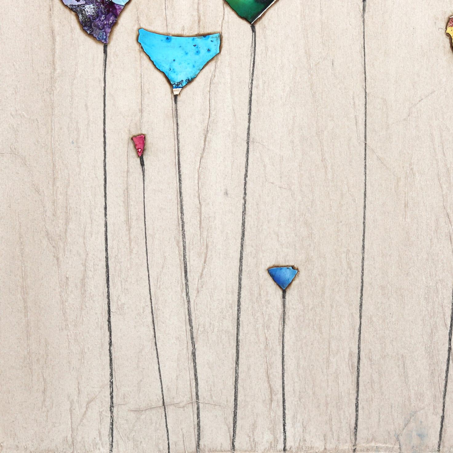 Rising Stars III - Original Boho Minimalist Abstract Floral Artwork For Sale 3