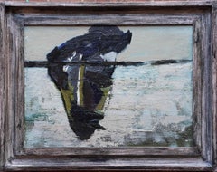 Abstrakte Landschaft mit Bananen Verso - Britische fünfziger Jahre Kunst Ölgemälde
