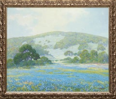 Texas Hill Country Landscape with Field of Bluebonnets
