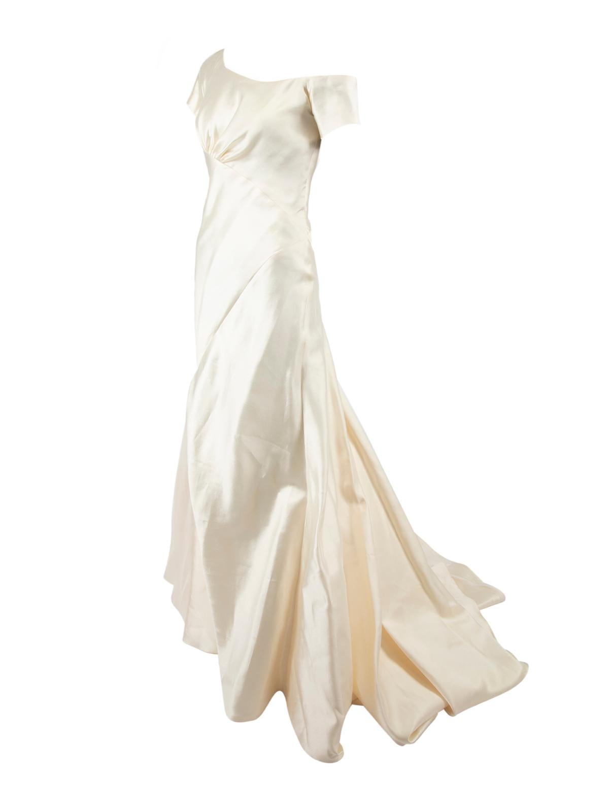 Peter Langner Women's Asymmetric Shoulder Fishtail Wedding Dress 1