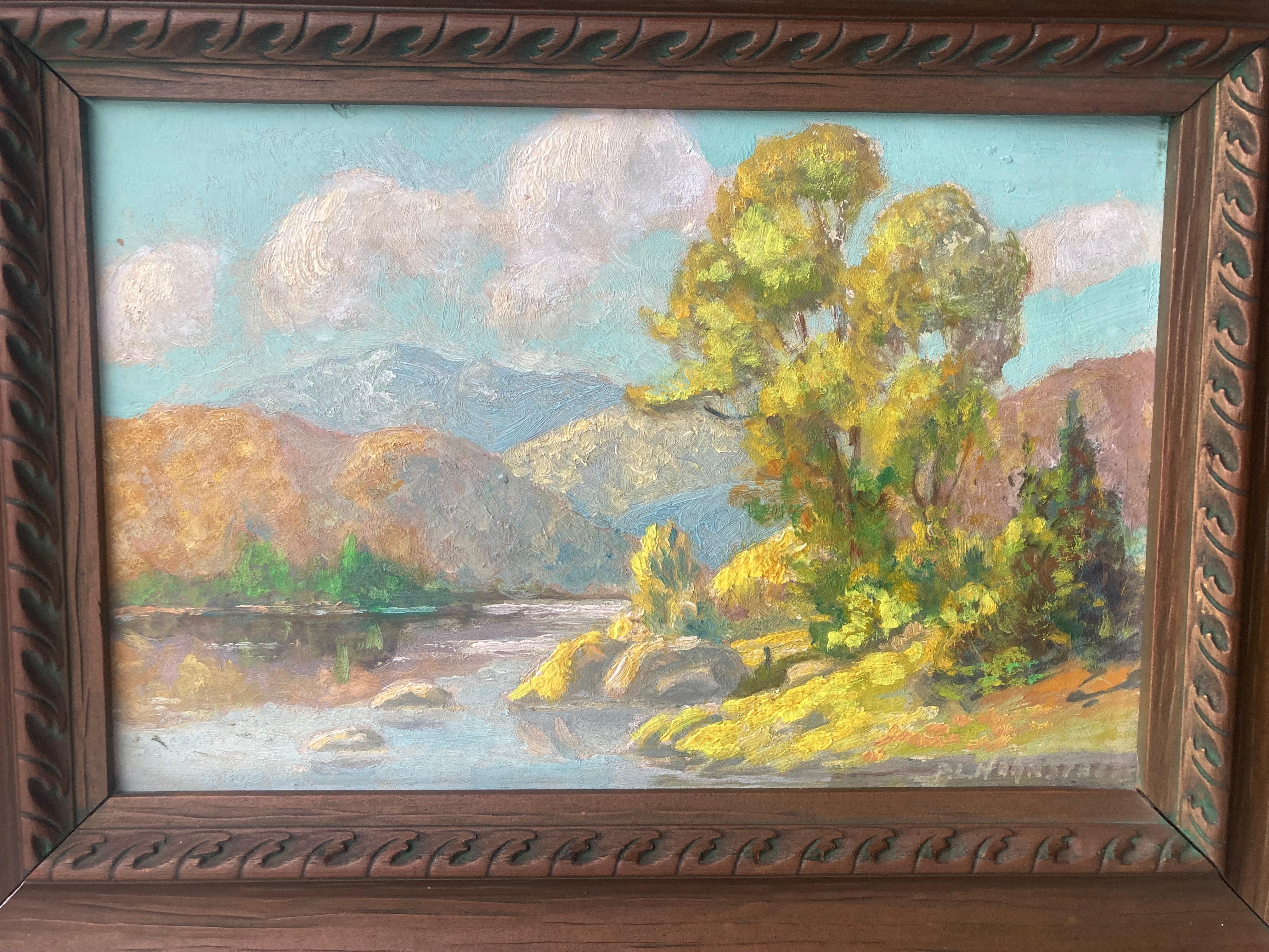 Mid-20th Century Peter Lanz Hohnstedt Oil Painting on Board, Title