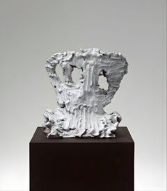 The Ghost Of Christmas Past, Fired and glazed ceramic on dark wood pedestal