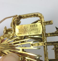 Peter Lindeman Broche et pendentif ange en or 18 carats et diamants