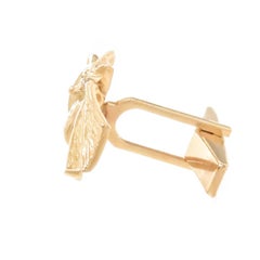 Peter Linderman Yellow Gold and Diamond Bat Cufflinks