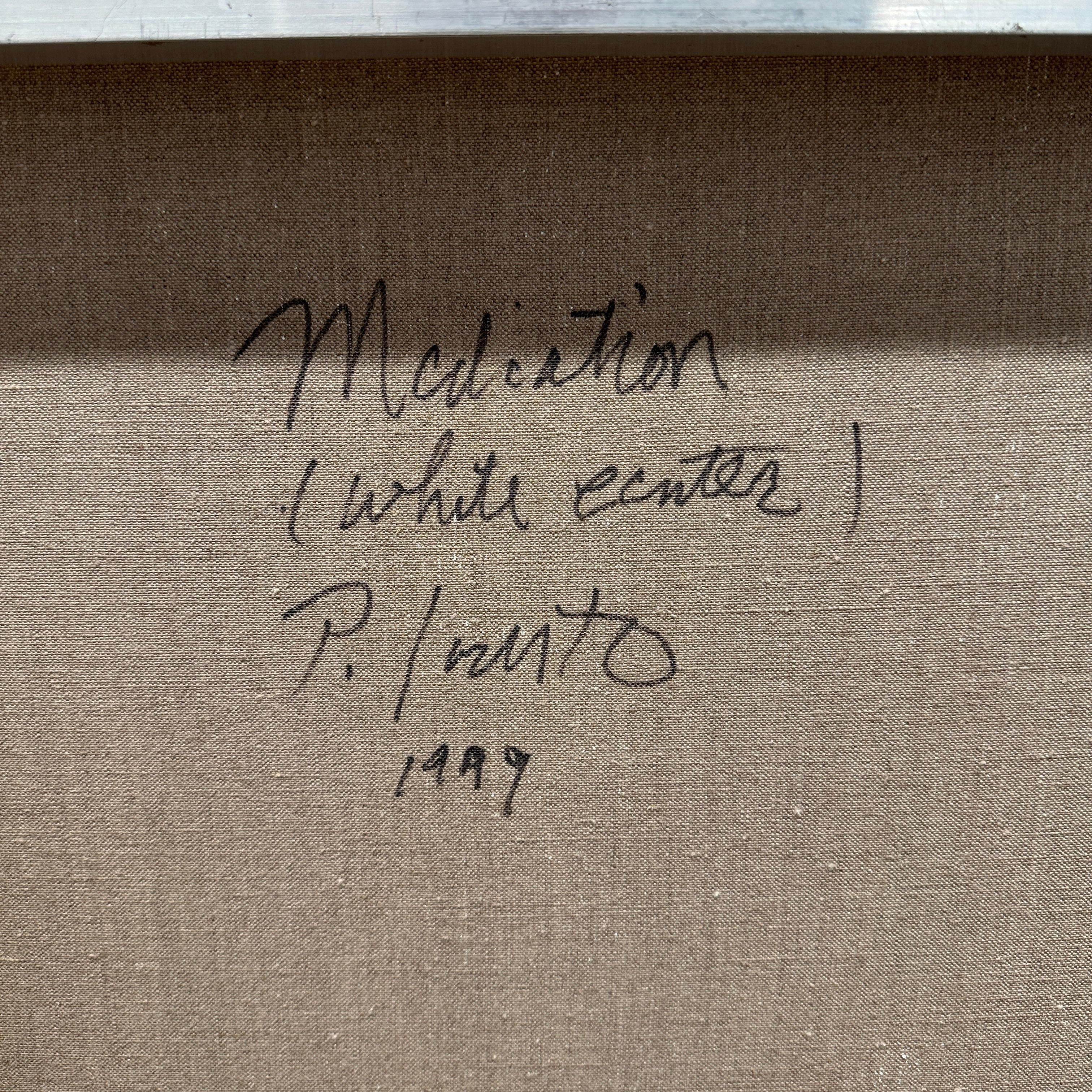 Ölgemälde „Meditation“ von Peter Lodato auf Leinwand, datiert 1999 (Metall) im Angebot