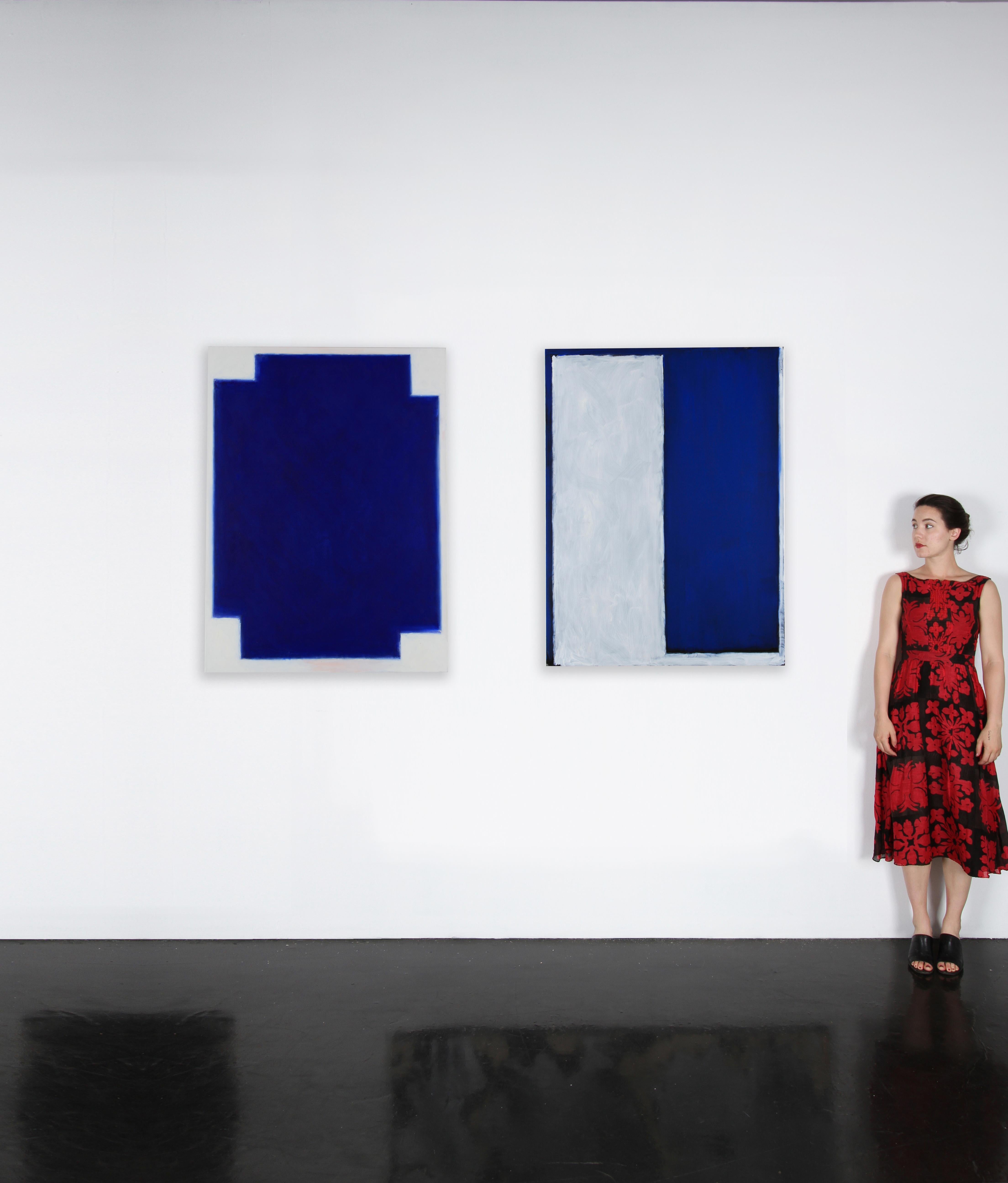 Blaue und weiße – Painting von Peter Lodato