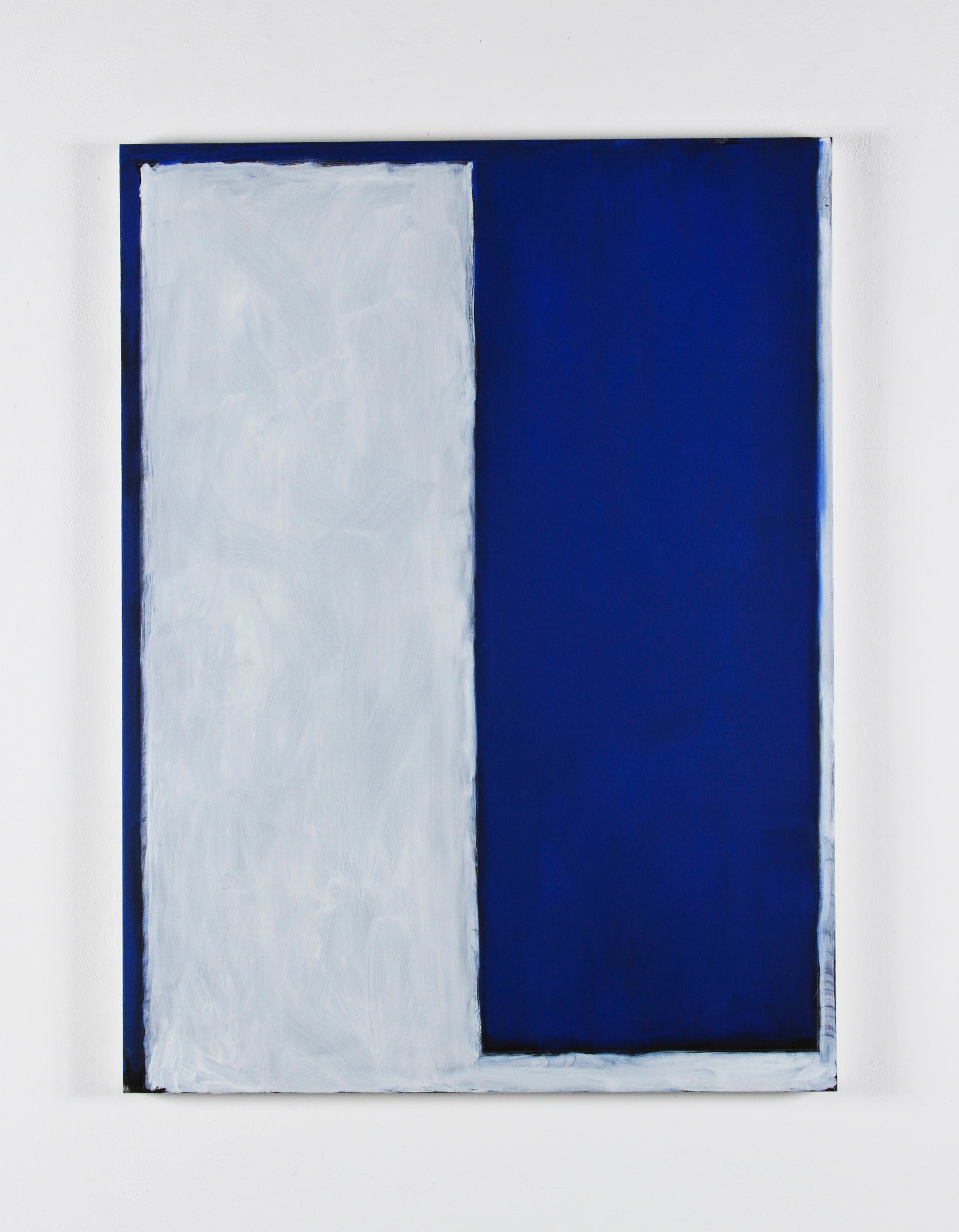 Peter Lodato Abstract Painting – Blaue und weiße
