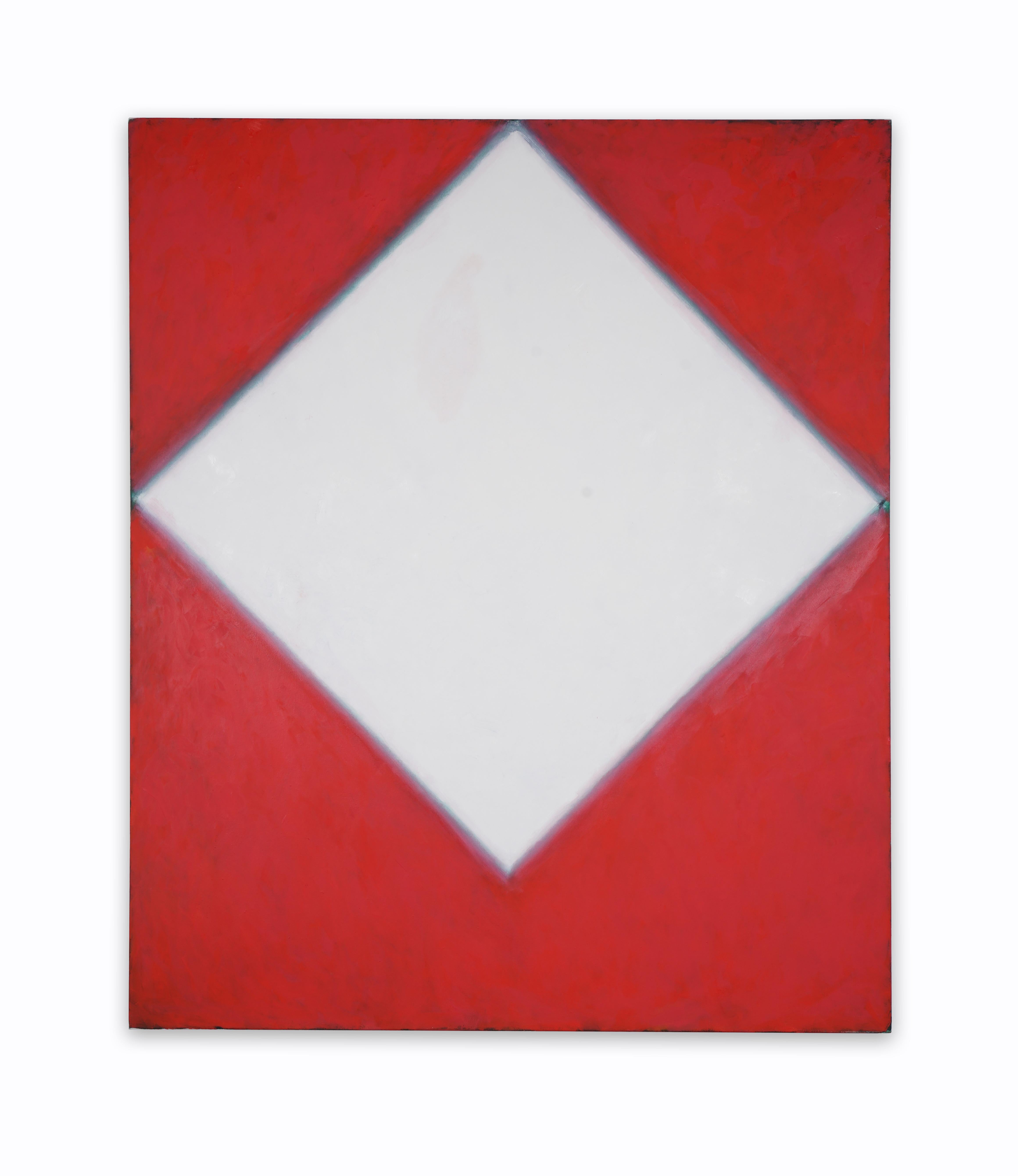 Peter Lodato Abstract Painting - Vermillion with White Diamond