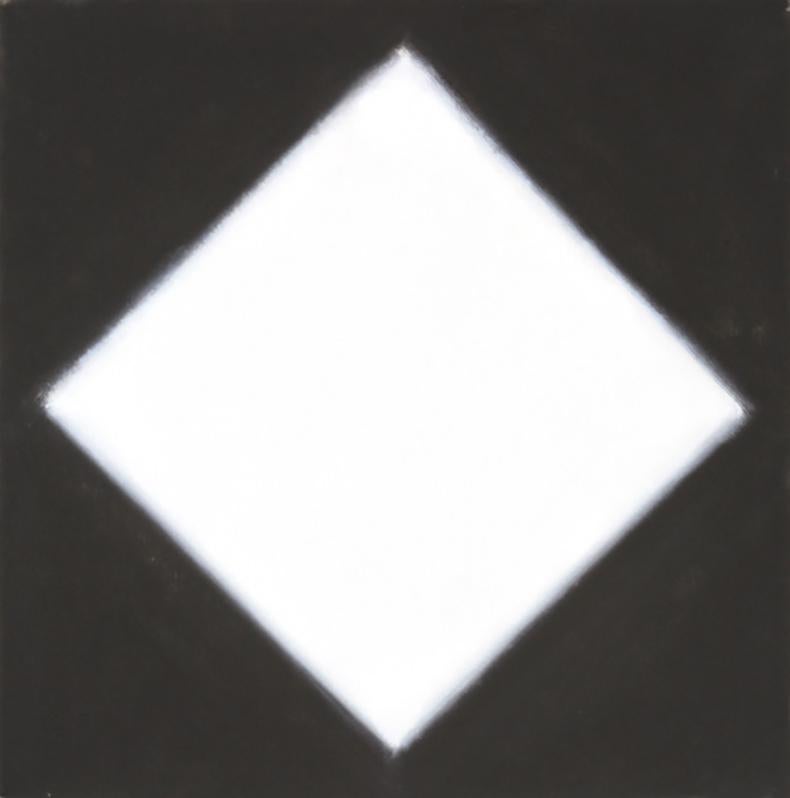 Peter Lodato Abstract Painting - White Diamond Black Ground