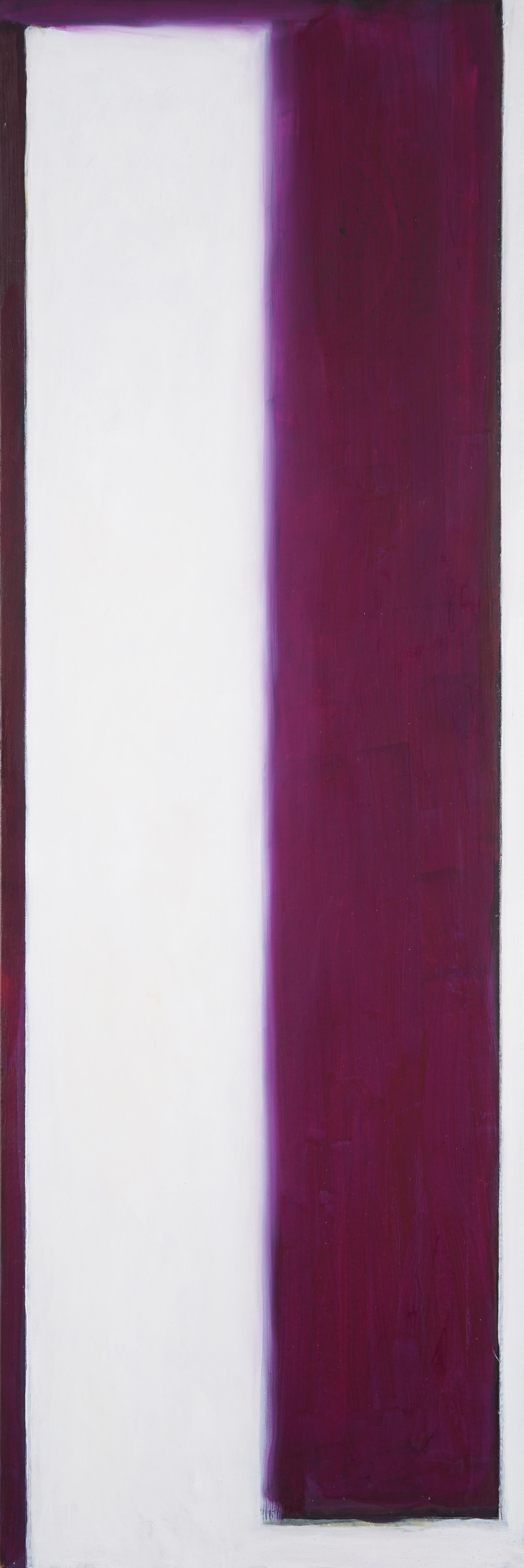 Peter Lodato Abstract Painting - Yin & Yang (White Over Magenta)