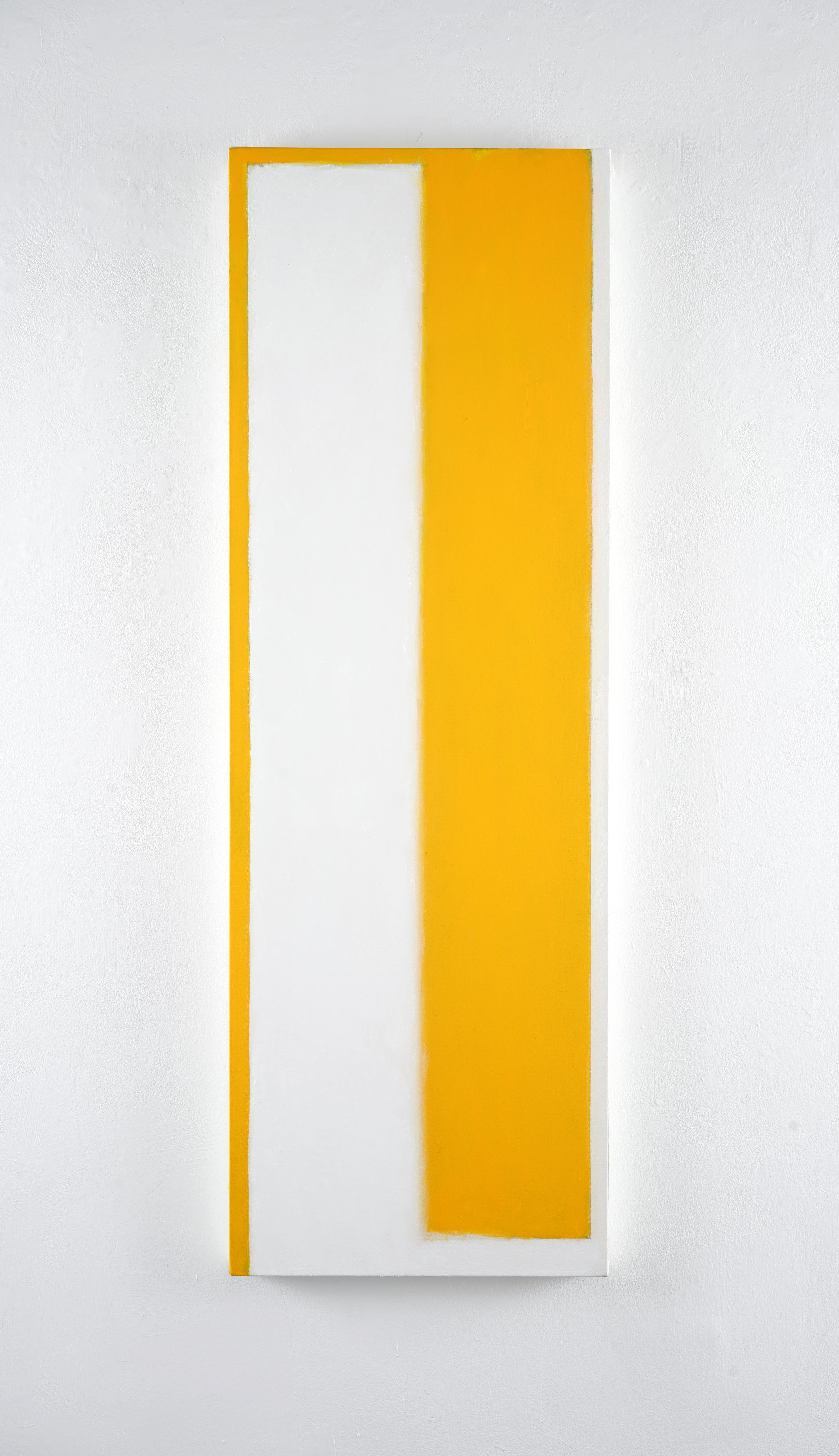 Yin & Yang (White over Yellow) - Painting by Peter Lodato