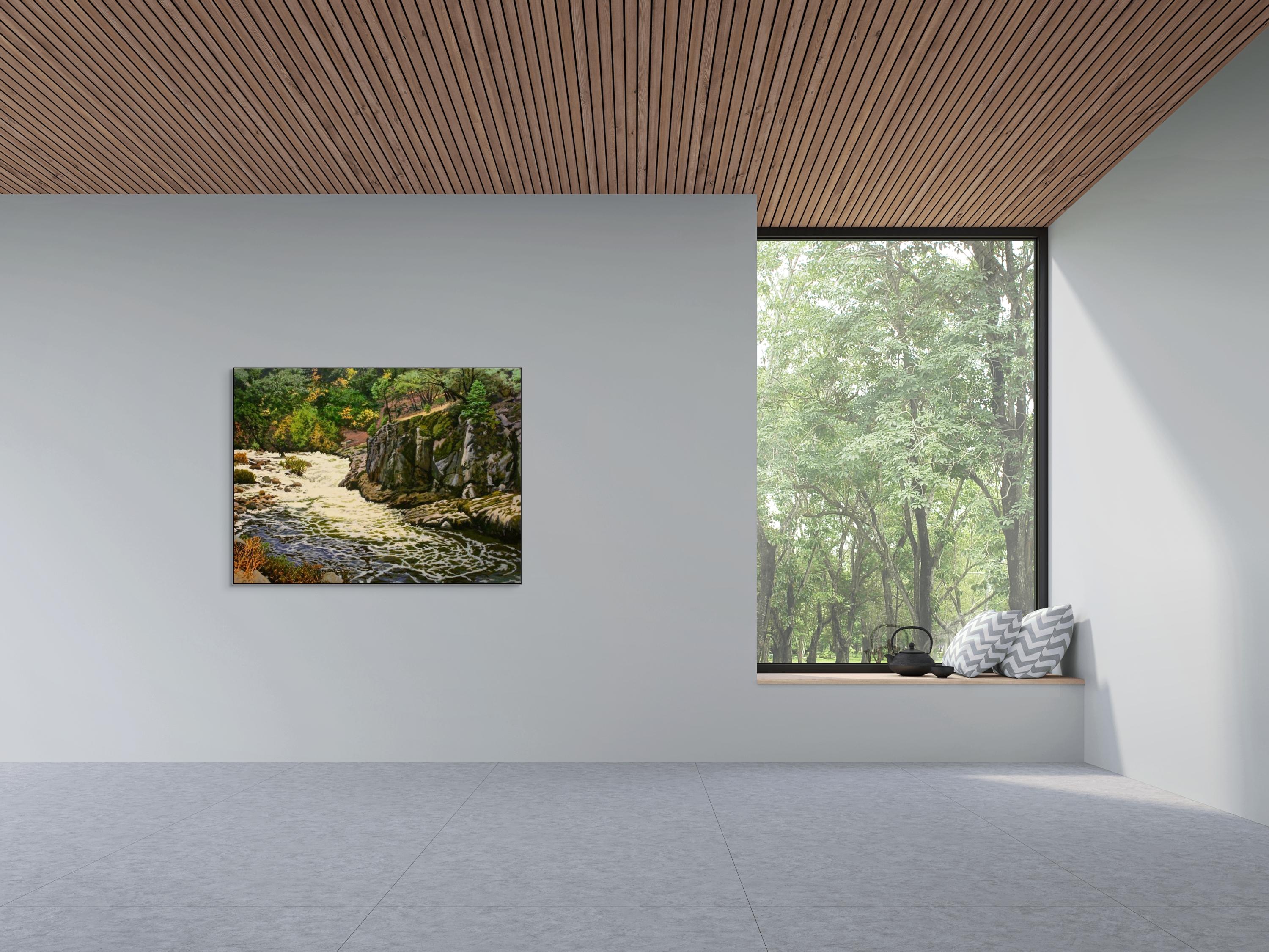 Un fiume lo attraversa - Painting di Peter Loftus