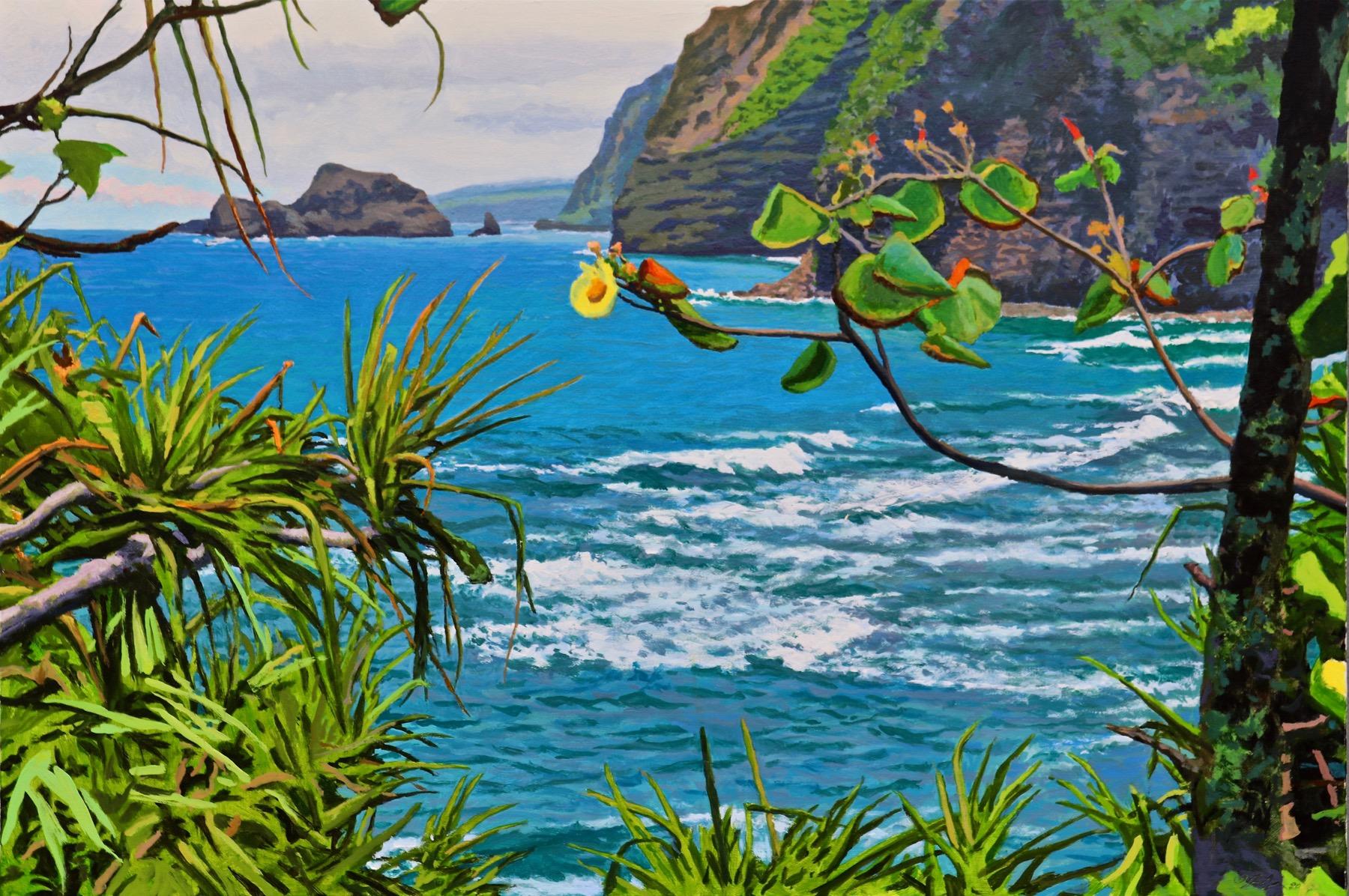 Peter Loftus Spawning Shallows / oil on canvas river oil painting