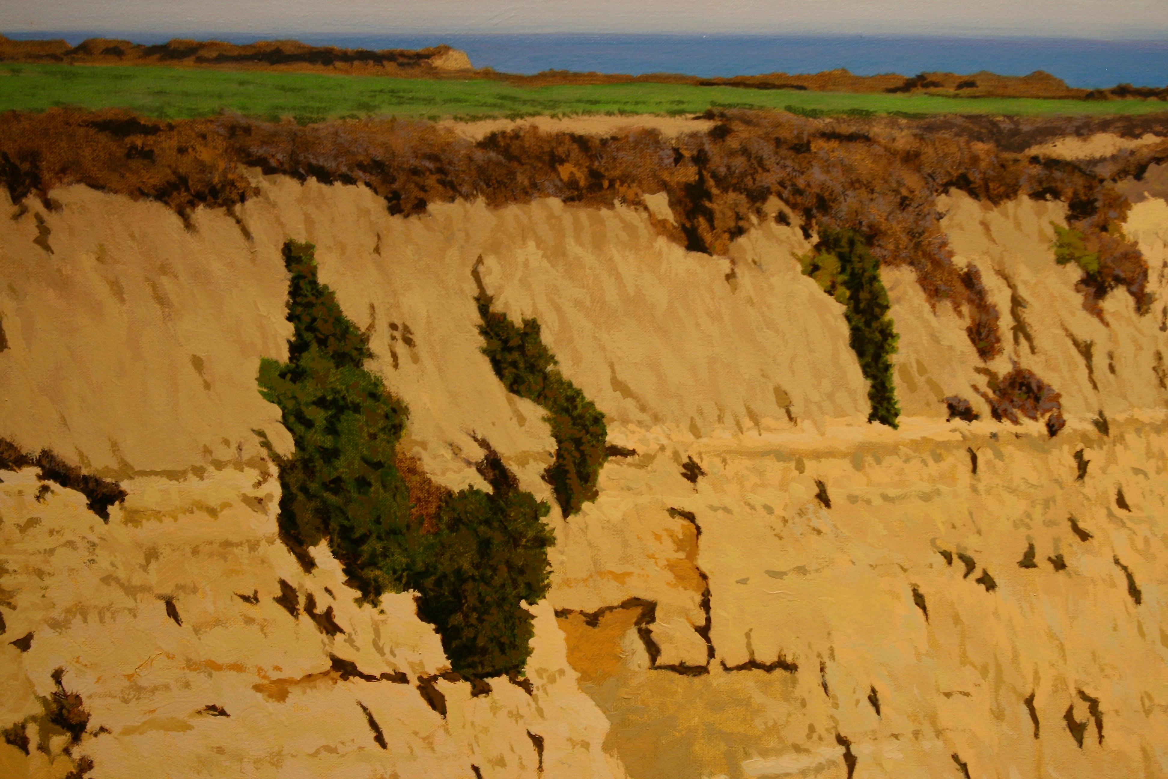 Bluffs en Wilder  / naturaleza realista 52x80 pulg. óleo sobre lienzo paitning - Painting de Peter Loftus