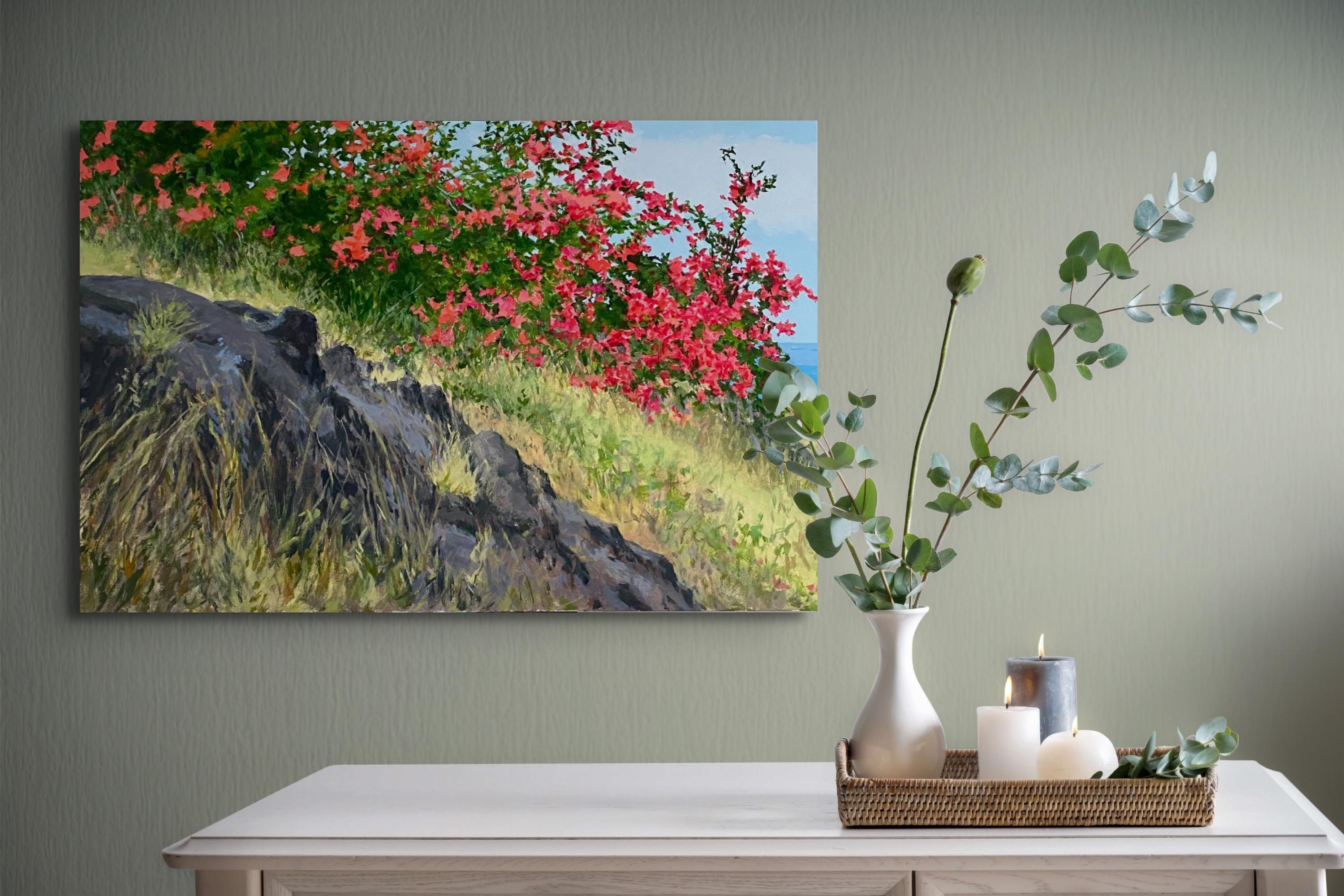 Bougainvillea a Honaunau No. 1 - Painting di Peter Loftus