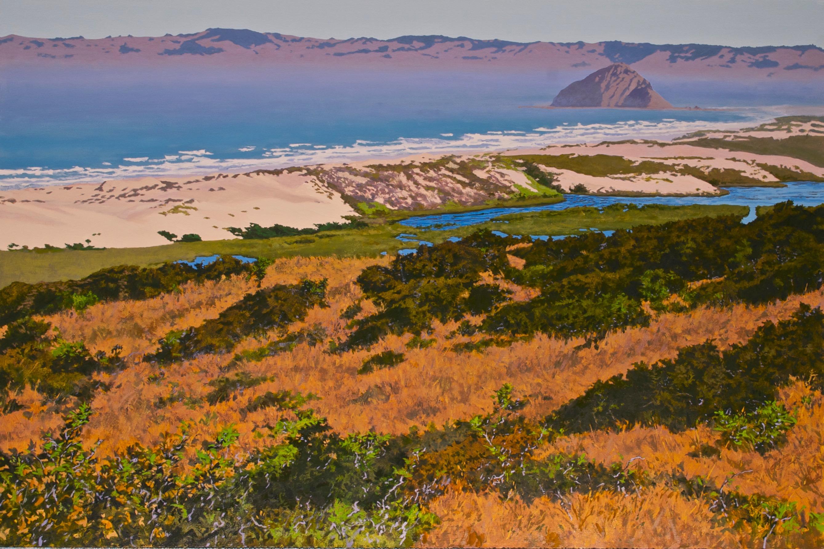 Peter Loftus Still-Life Painting - Dunes at Morro Bay /  44 x 66 in. oil on canvas nature painting