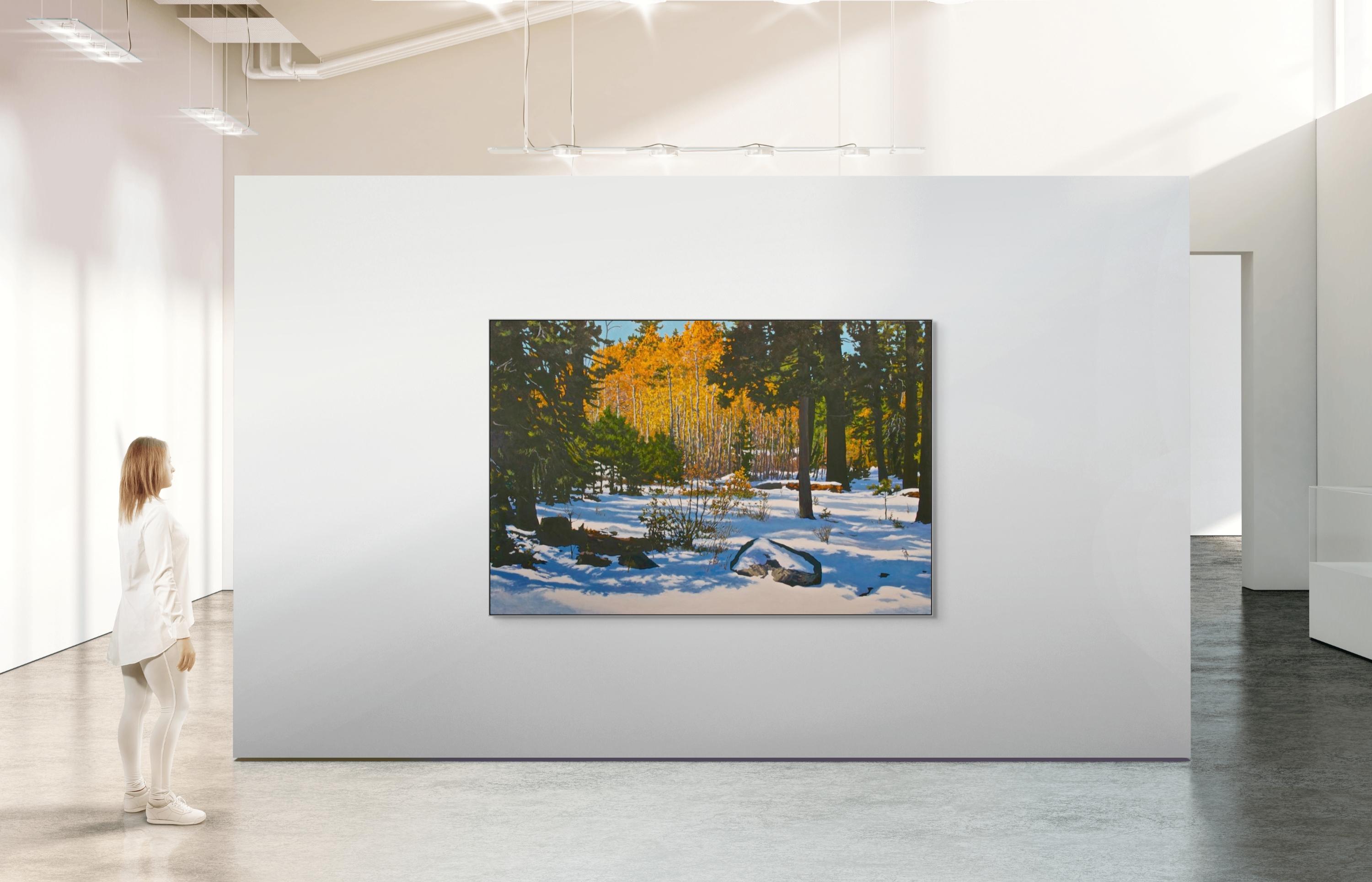 Sendero de las Hojas Caídas en la Nieve - Painting de Peter Loftus