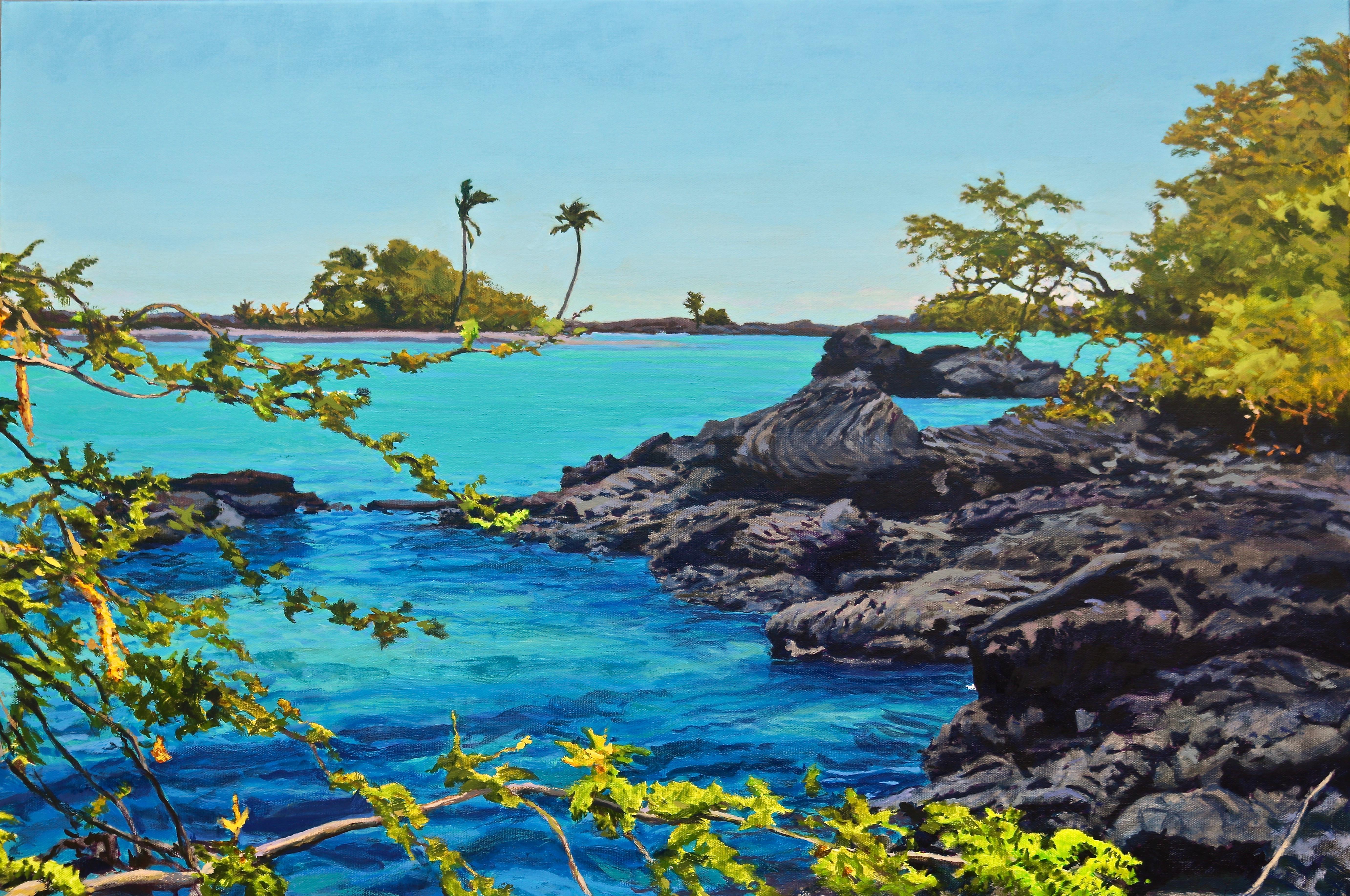 Peter Loftus Still-Life Painting - Kiawe at Hilo Bay