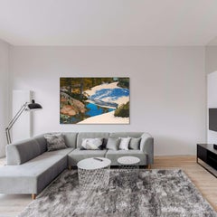 Nieve derretida / óleo sobre lienzo paisaje 44 x 66 pulgadas