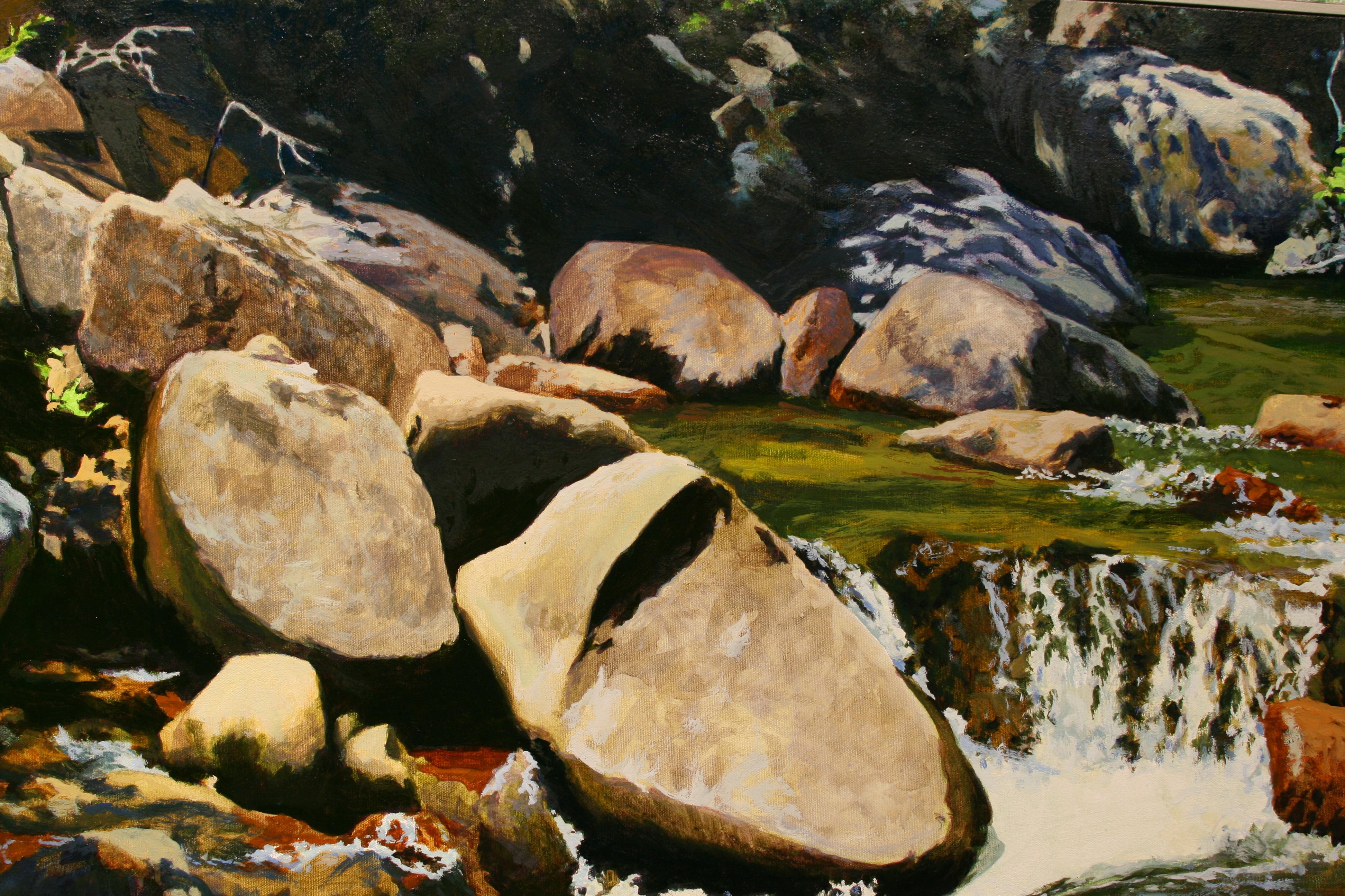 Rapids on the Carson / oil on canvas - river painting - Contemporary Painting by Peter Loftus