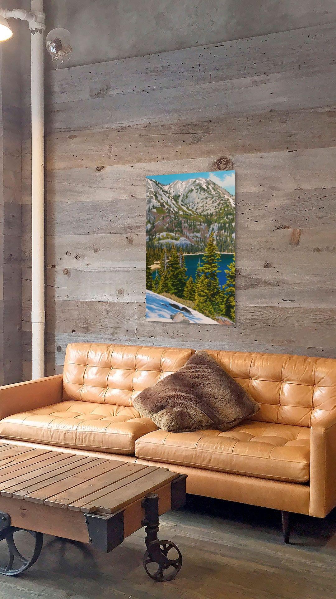 Residual Snow above Emerald Bay - Painting by Peter Loftus