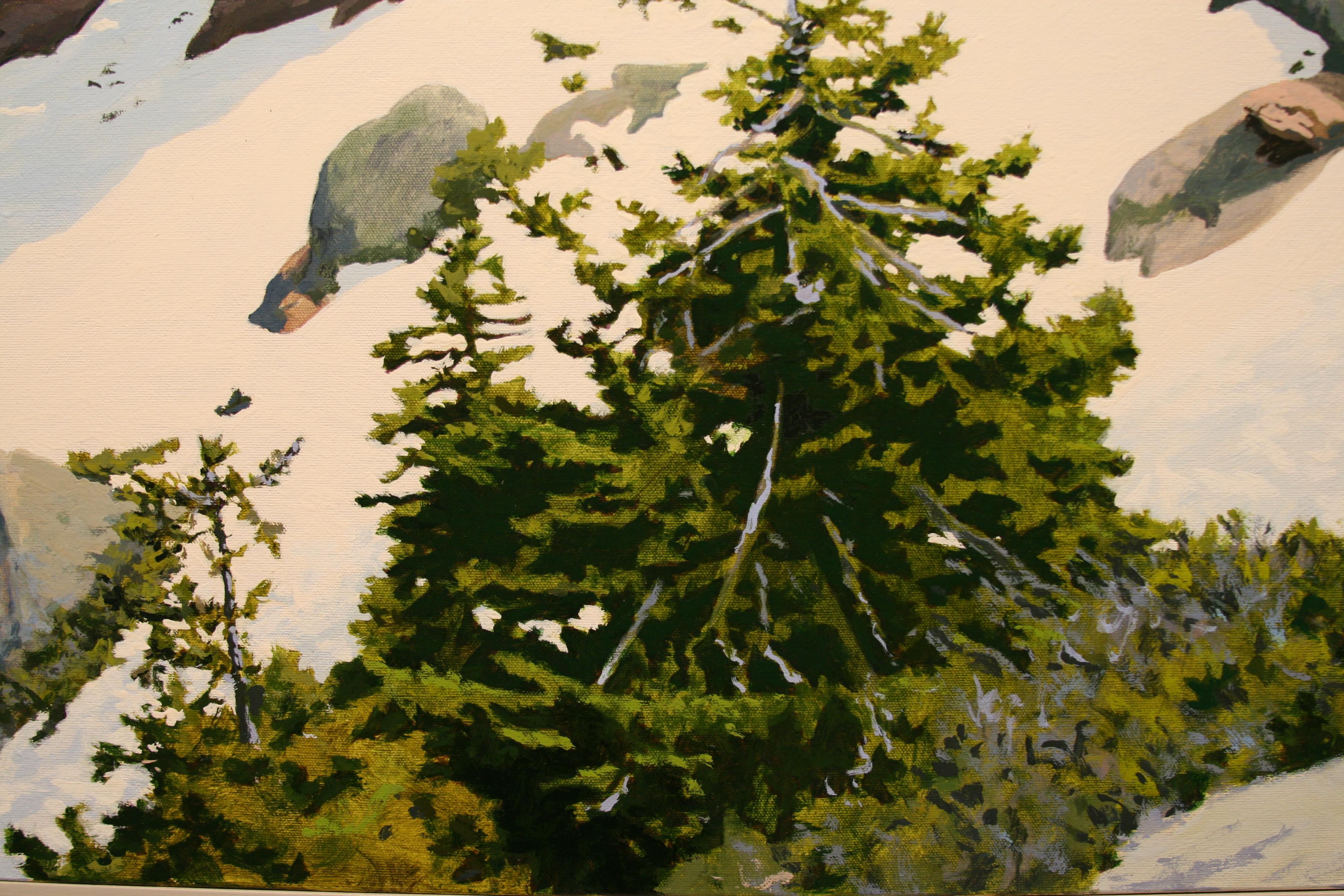 Residual Snow above Tahoe / oil on canvas landscape 44 x 66 inches - Contemporary Painting by Peter Loftus