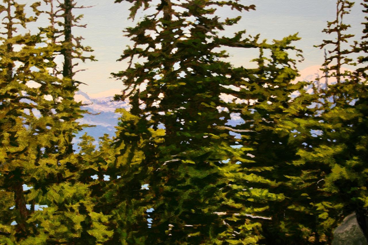 Residual Snow above Tahoe / oil on canvas landscape 44 x 66 inches 2