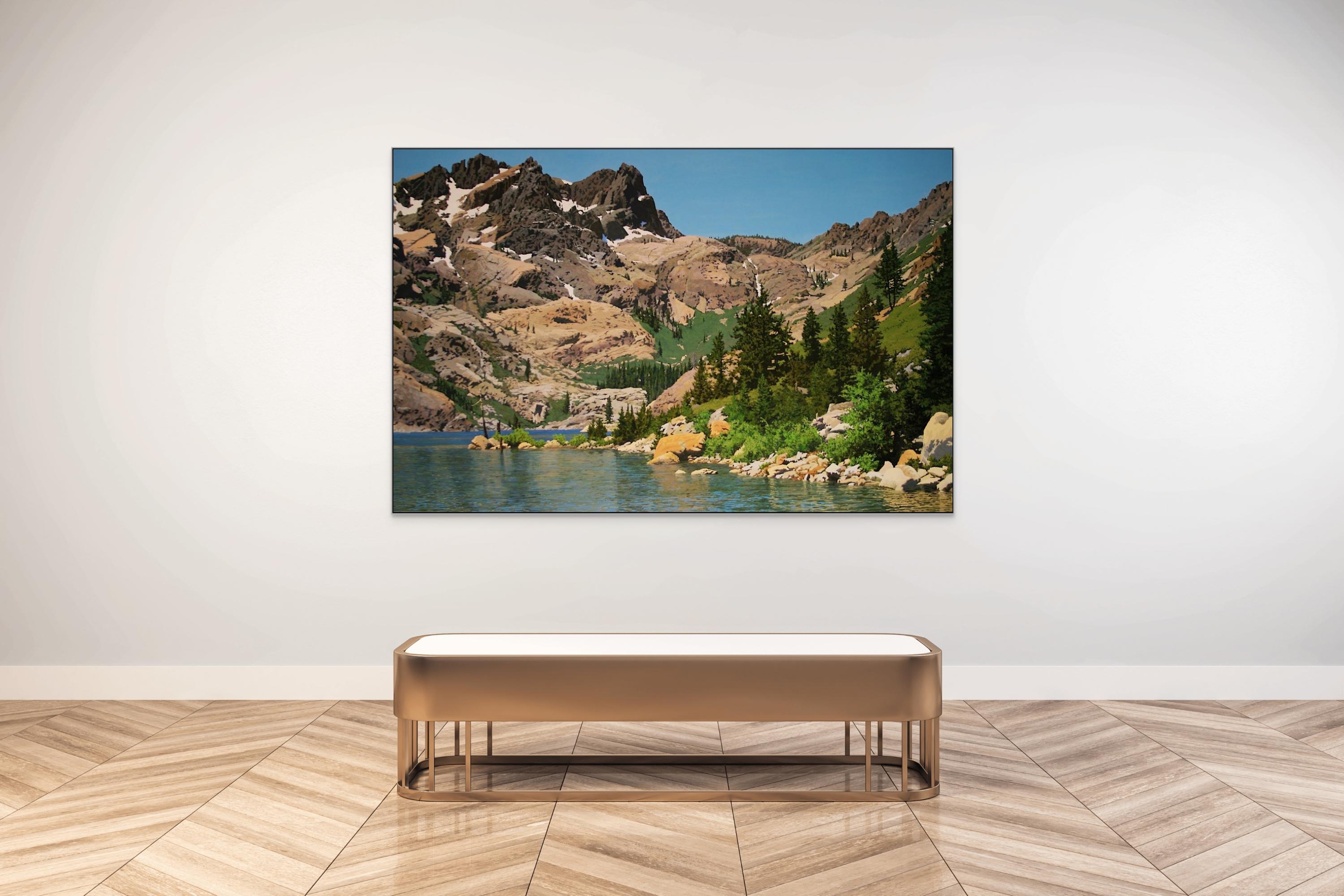 Sierra Buttes with Residual Snow / olio su tela 52 x 80 pollici - Painting di Peter Loftus