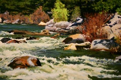 Spring Rapids  / oil on canvas Realism river nature scene