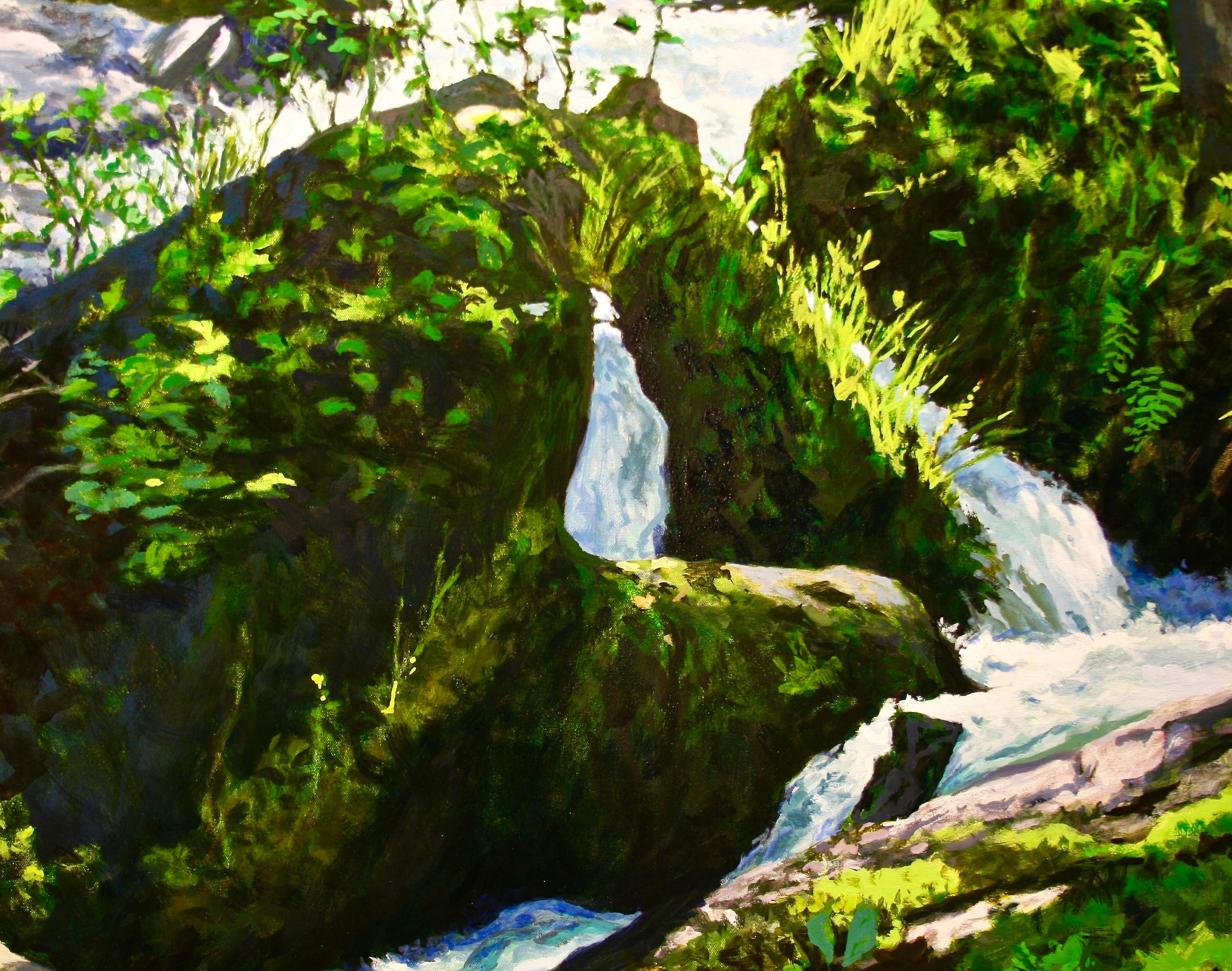 Water’s Descent II / oil on canvas - Painting by Peter Loftus