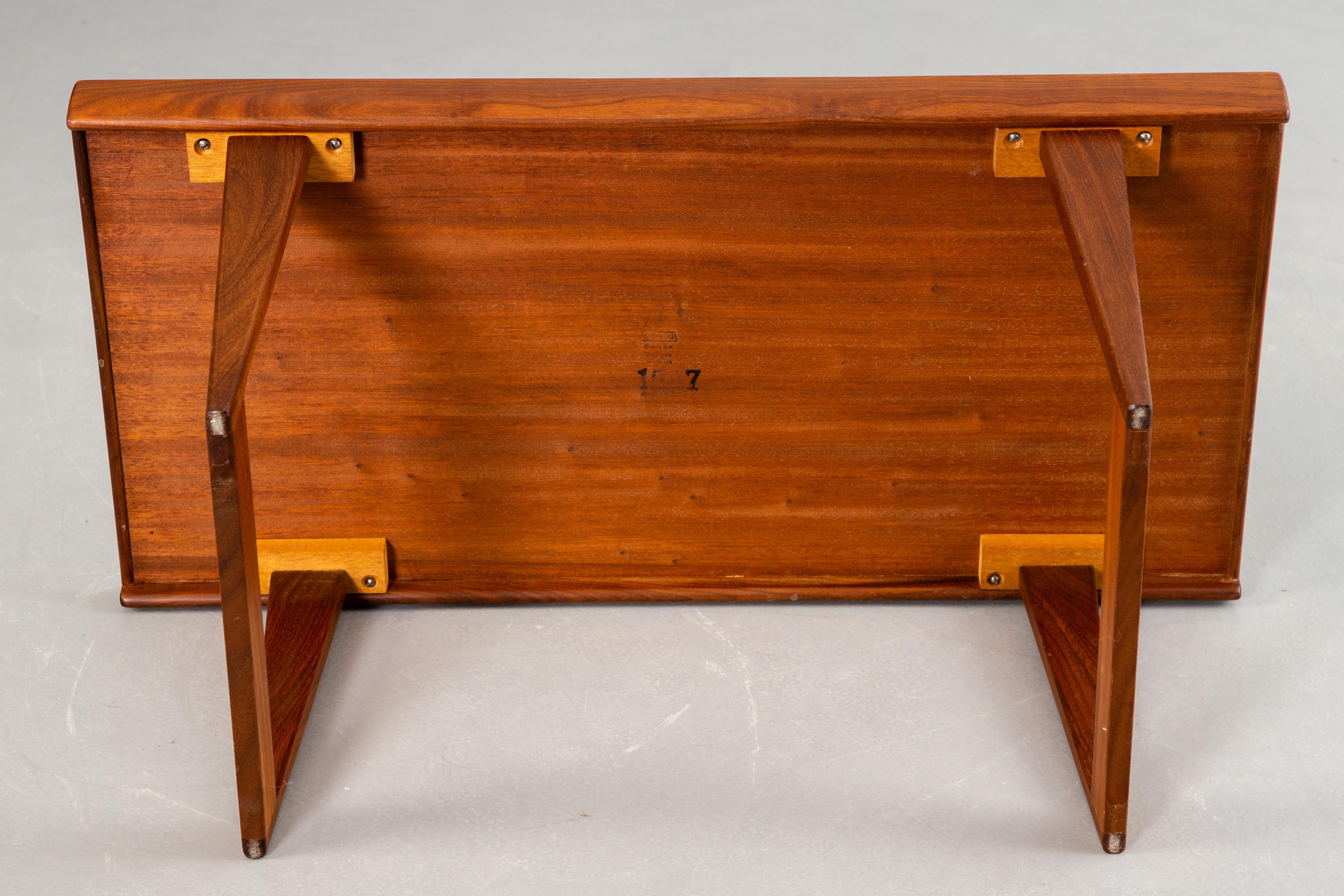 20th Century Peter Lovig coffee table teak and ceramic Denmark 1950 Stamped For Sale