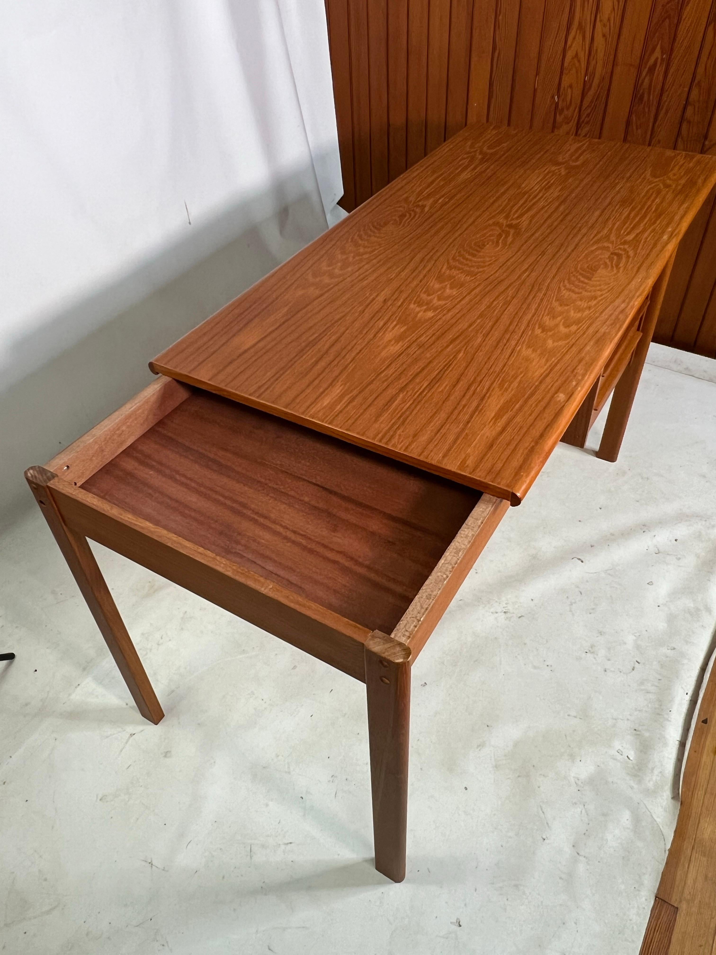 Peter Lovig Danish Modern Teak Sliding Top Desk For Sale 1