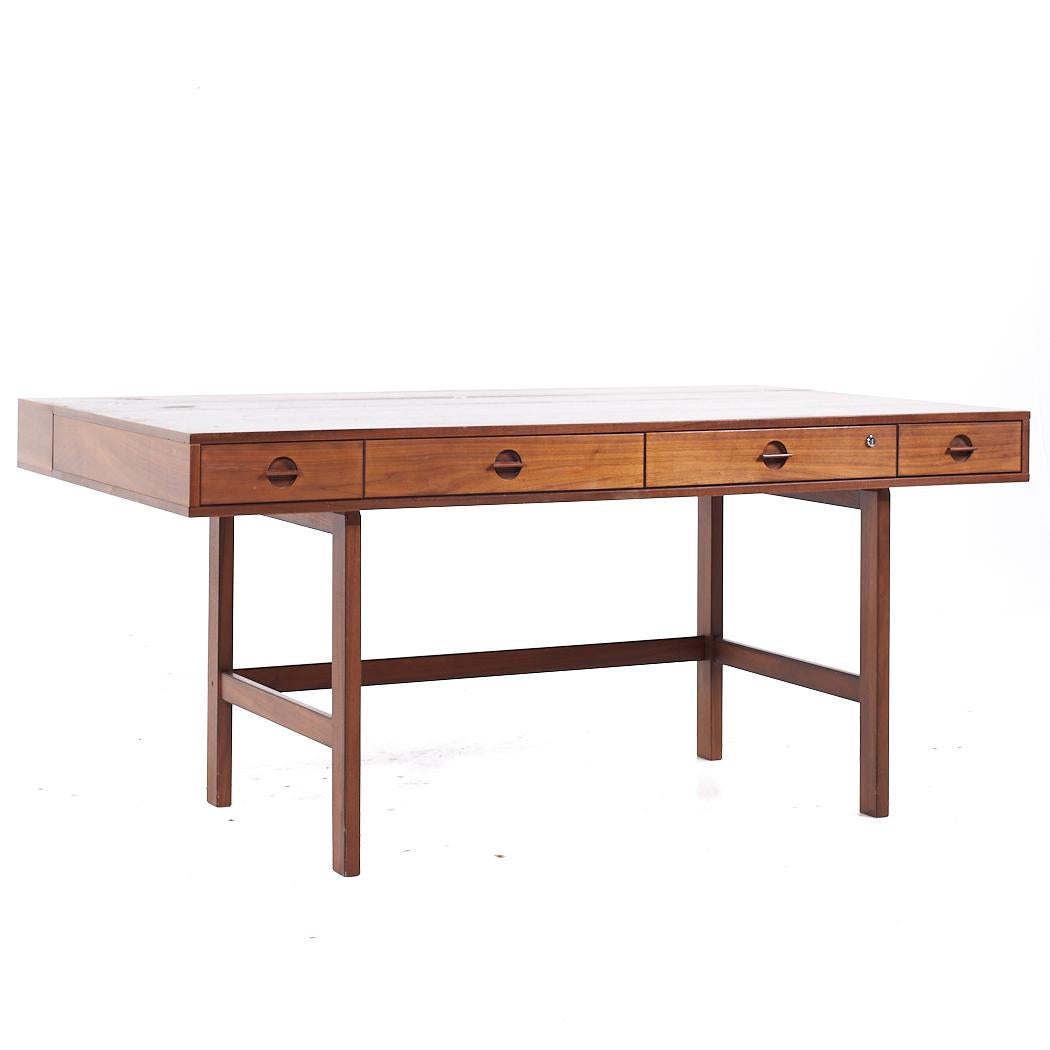 Peter Lovig Mid Century Danish Teak Flip Top Desk For Sale 5