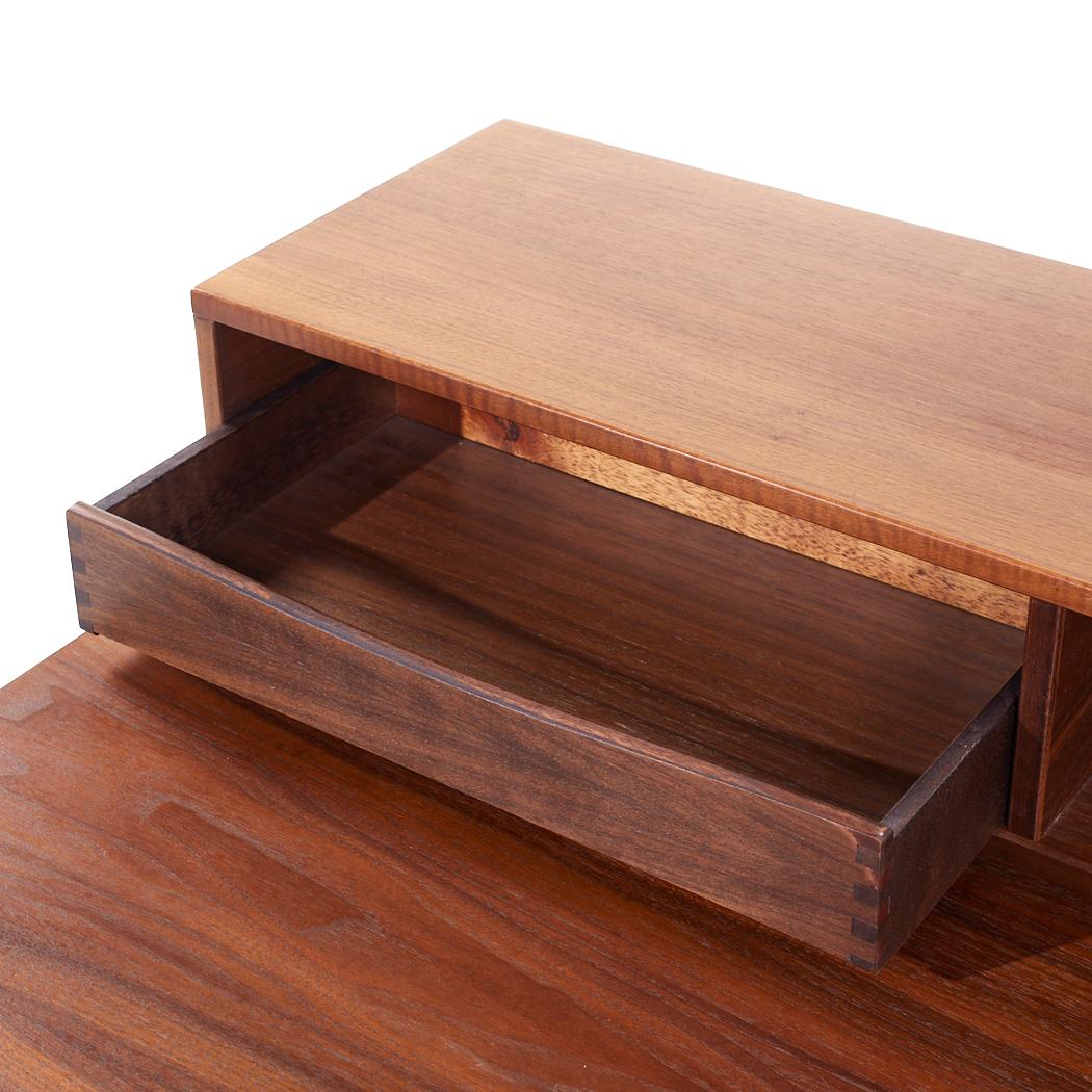Peter Lovig Mid Century Danish Teak Flip Top Desk For Sale 11