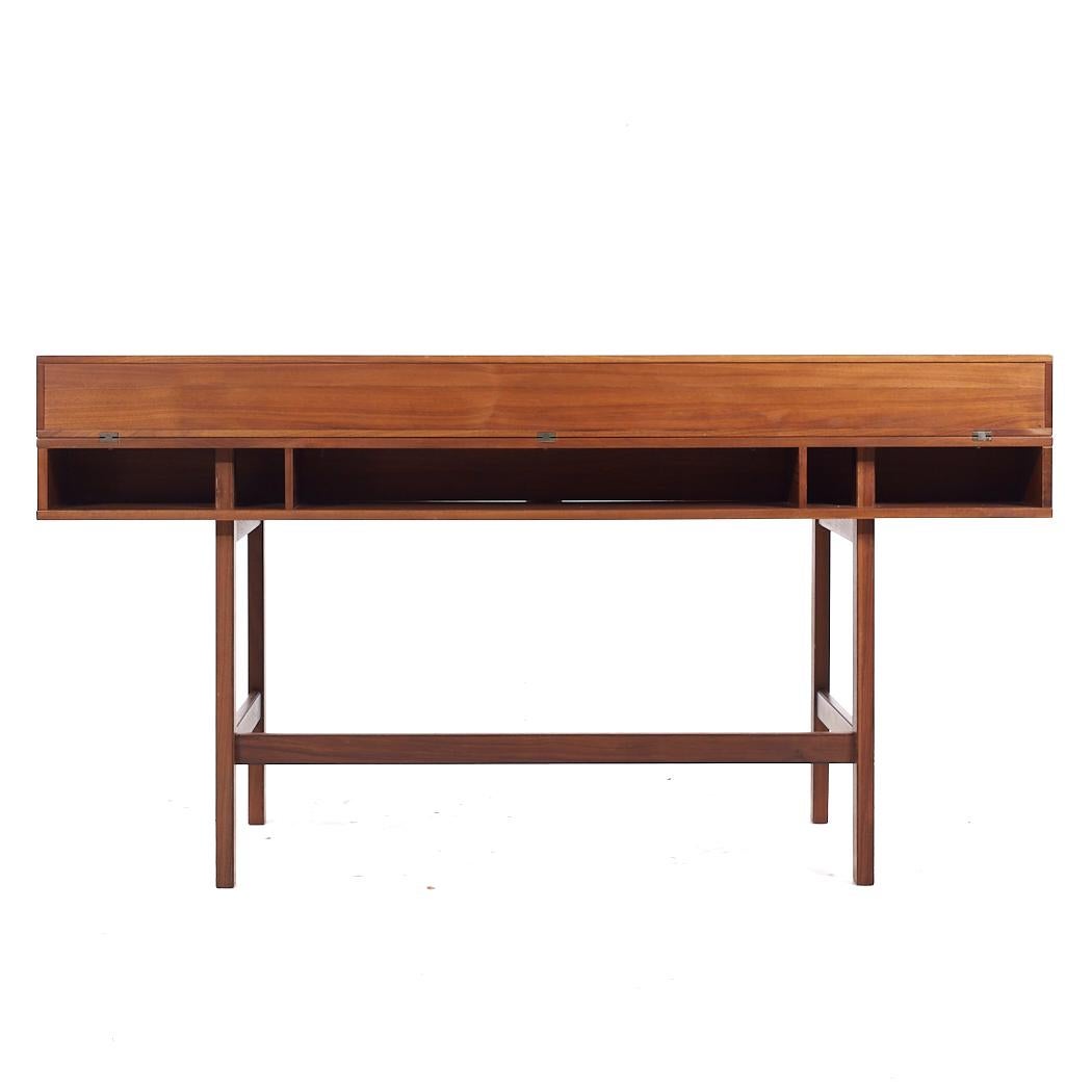 Late 20th Century Peter Lovig Mid Century Danish Teak Flip Top Desk For Sale