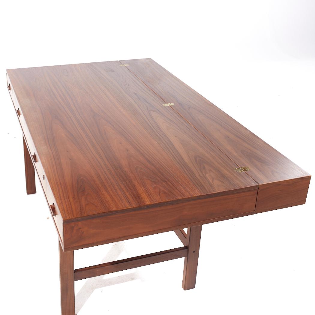 Peter Lovig Mid Century Danish Teak Flip Top Desk For Sale 3