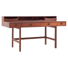 Vintage Peter Lovig Mid Century Danish Teak Flip Top Desk