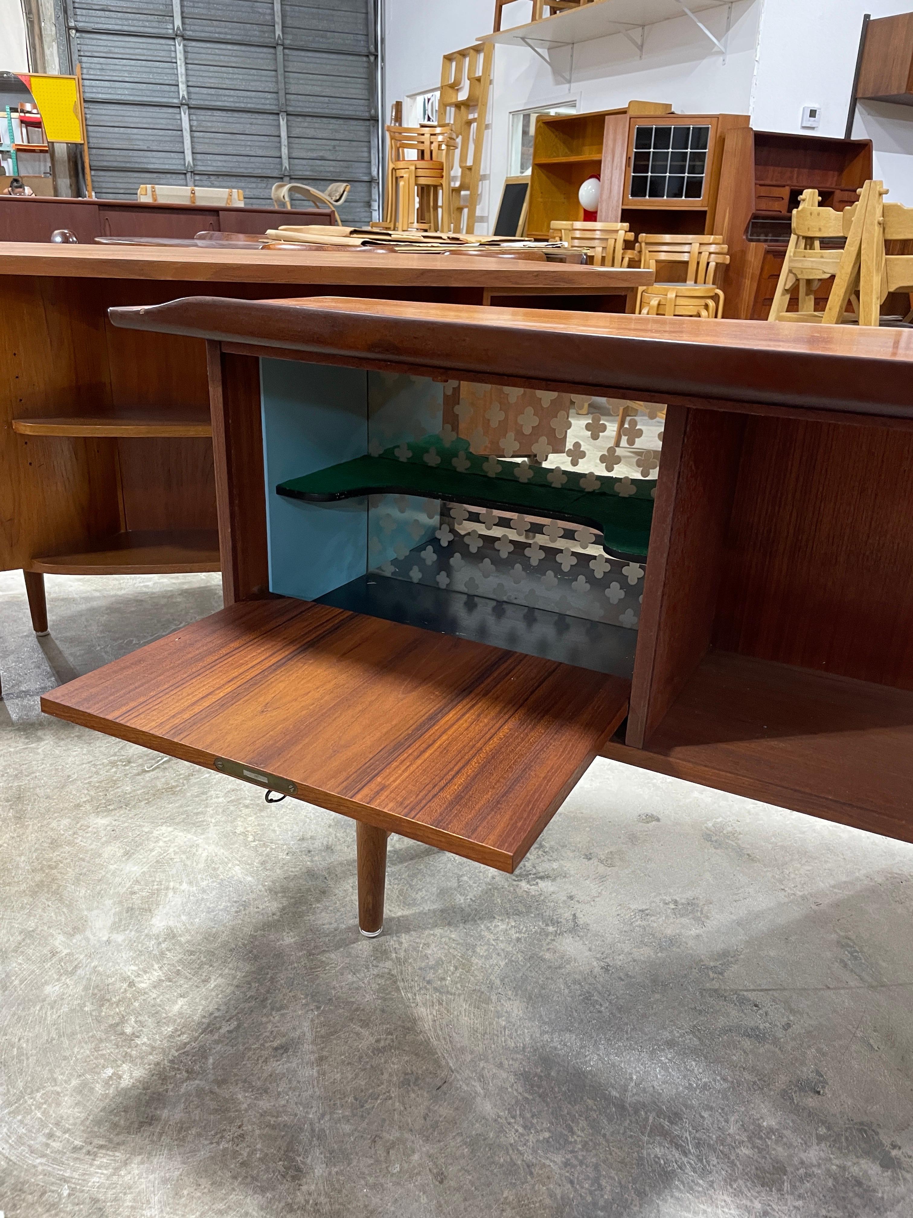 Wood Peter Lovig Nielsen “Boomerang” Danish Modern Desk For Sale