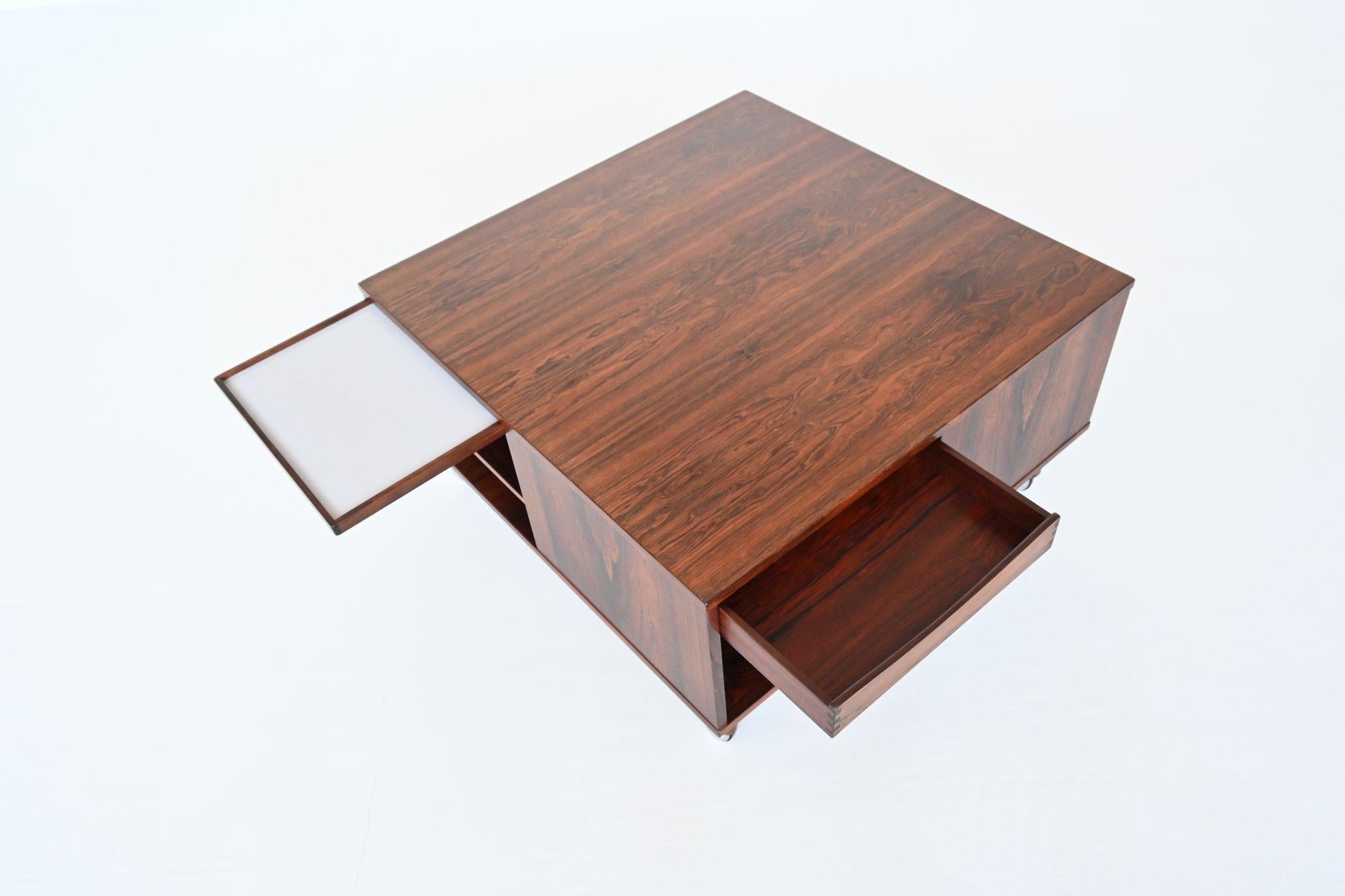 Peter Lovig Nielsen cubus coffee table in rosewood Denmark 1960 6