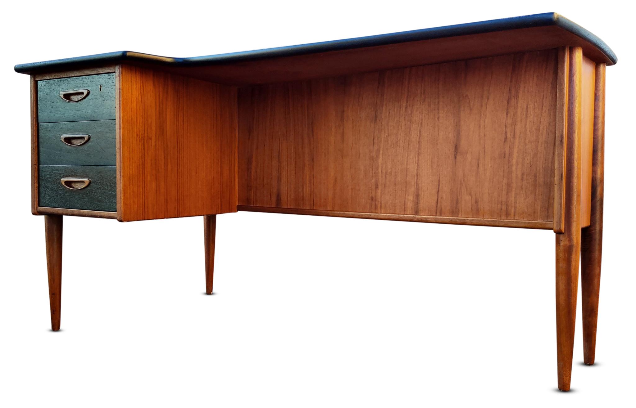 Mid-Century Modern Peter Lovig Nielsen Desk + Folke Ohlsson Armchair, 1960s, Scandinavian Design For Sale